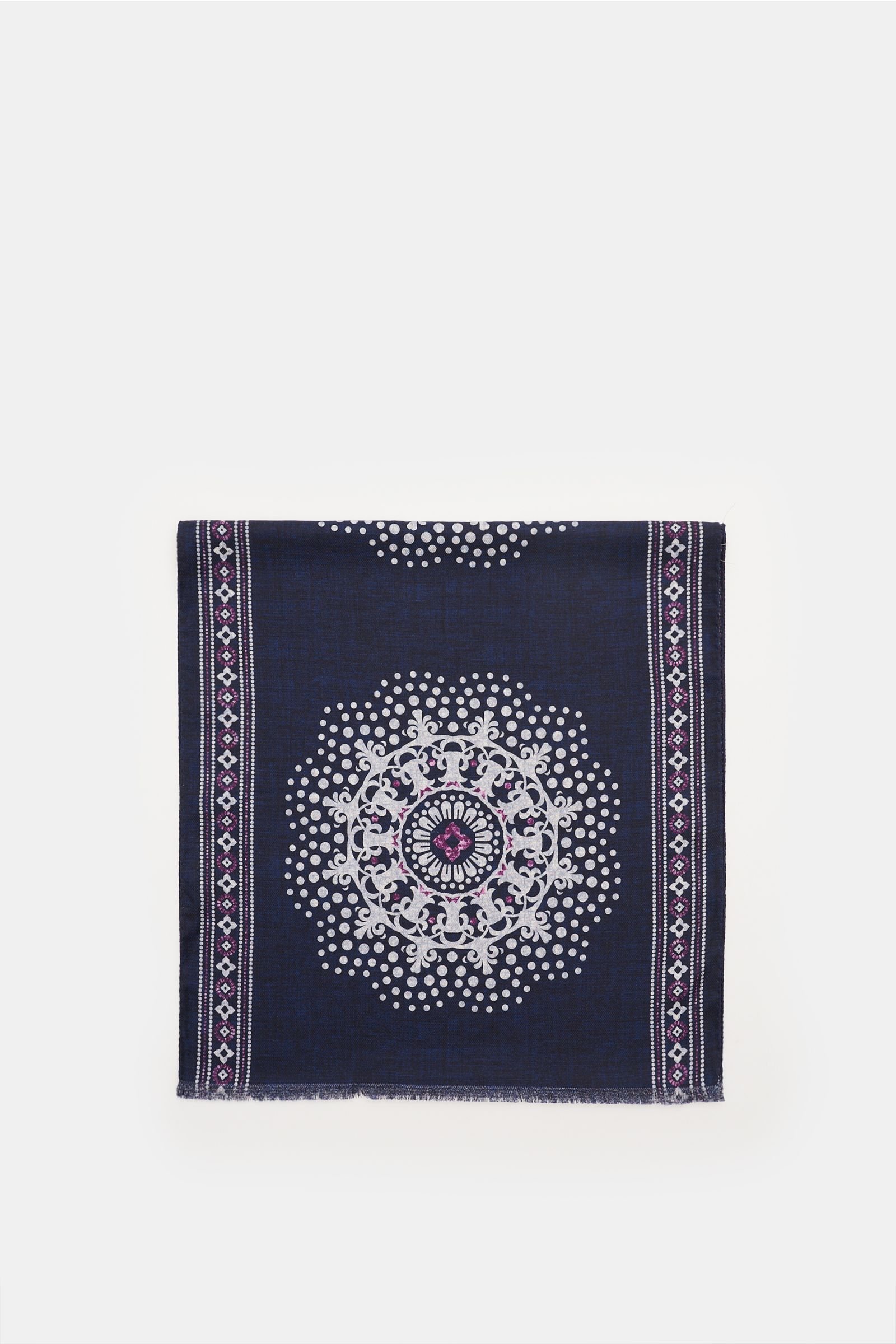 Silk scarf 'Salina' violet/navy, patterned