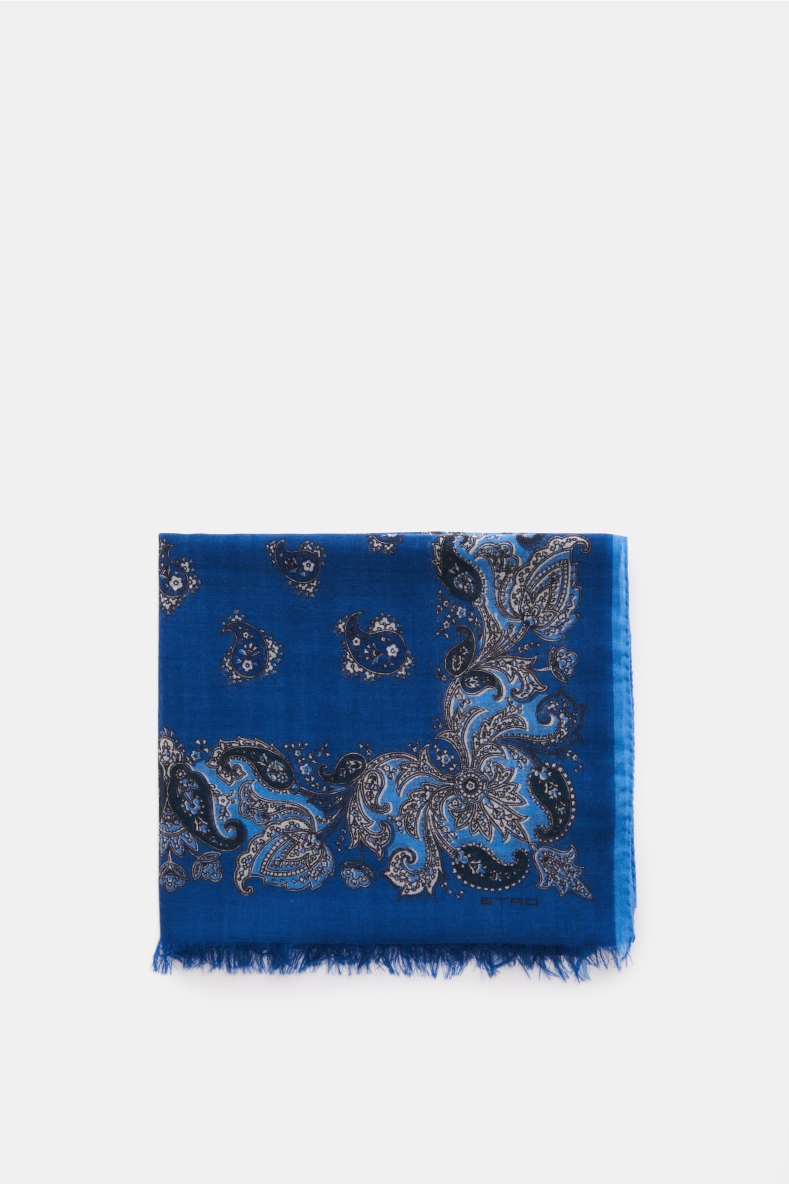 Cashmere scarf grey-blue patterned