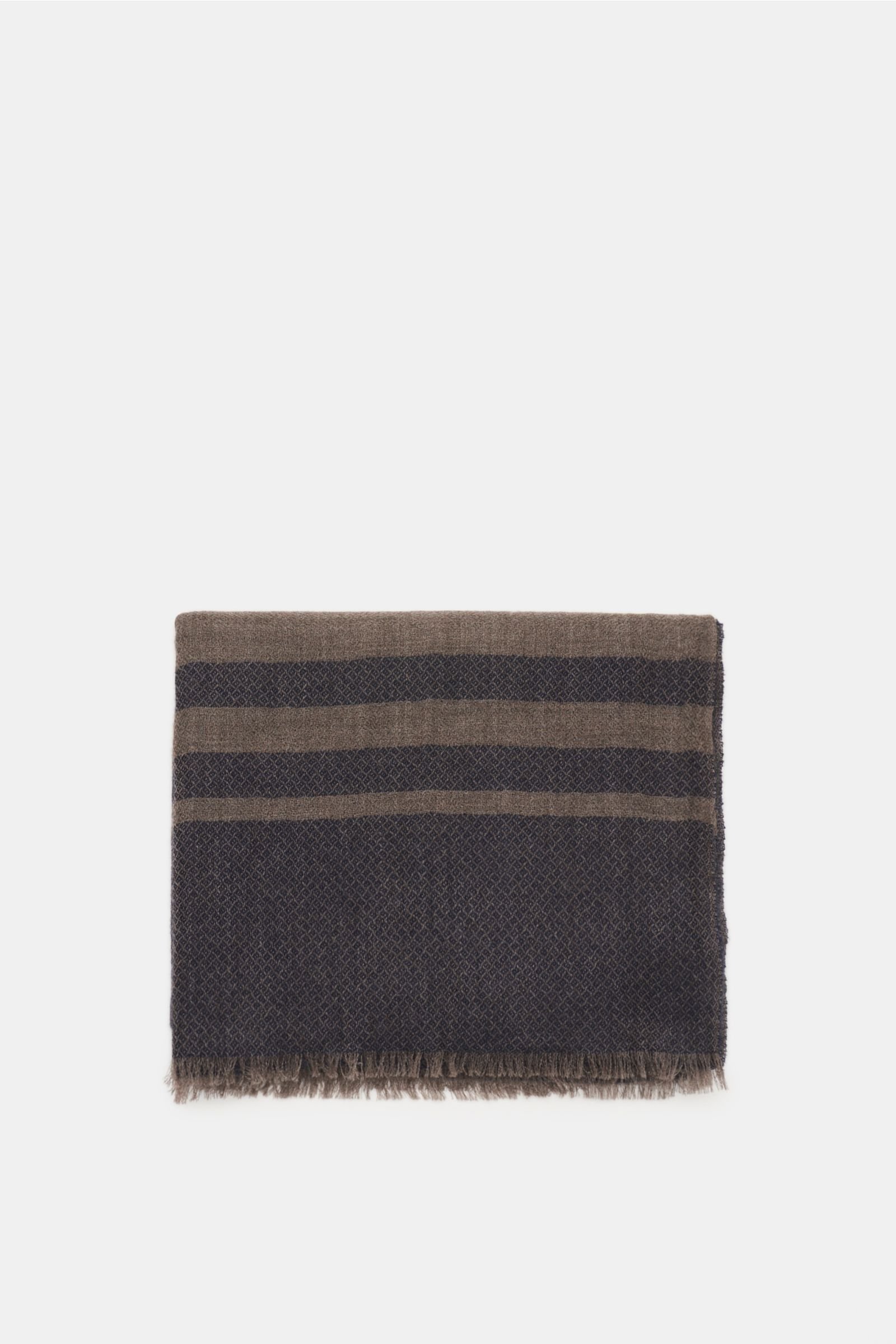 Cashmere scarf navy/grey-brown patterned