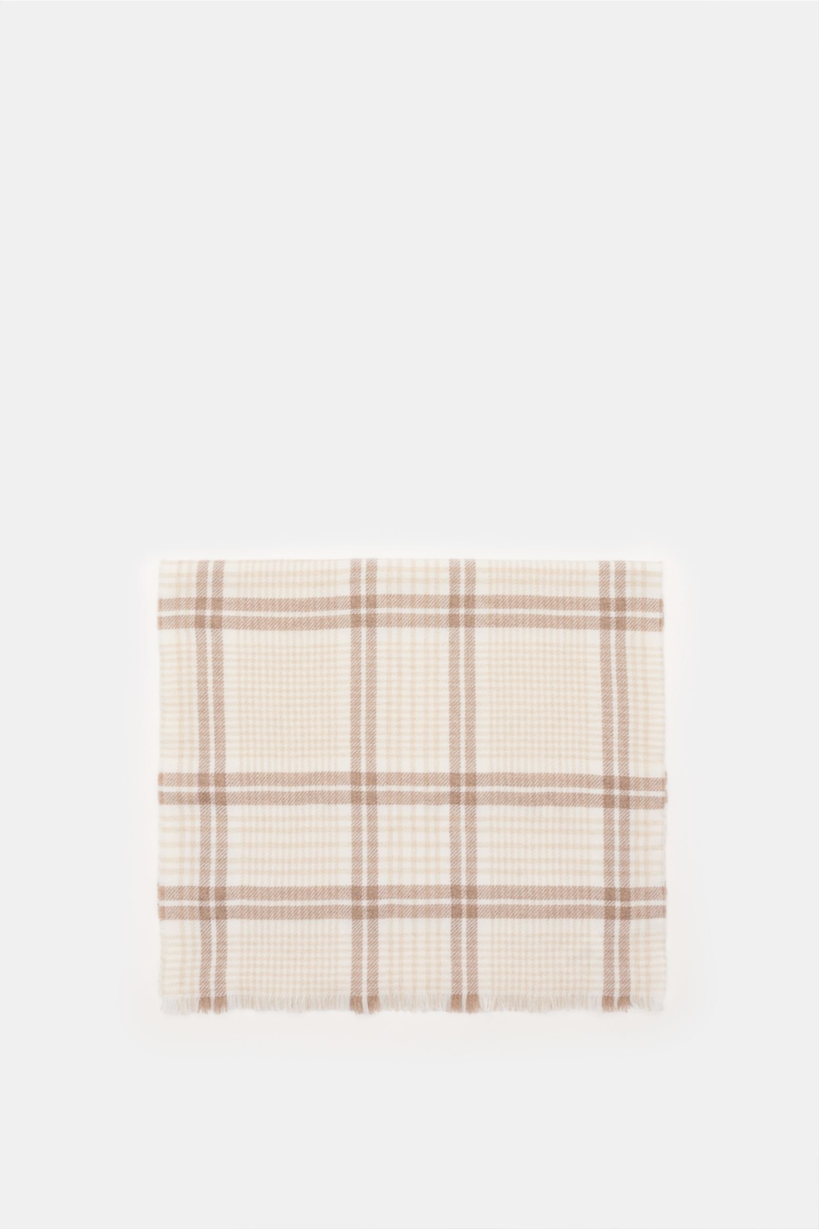 Scarf cream/light brown checked