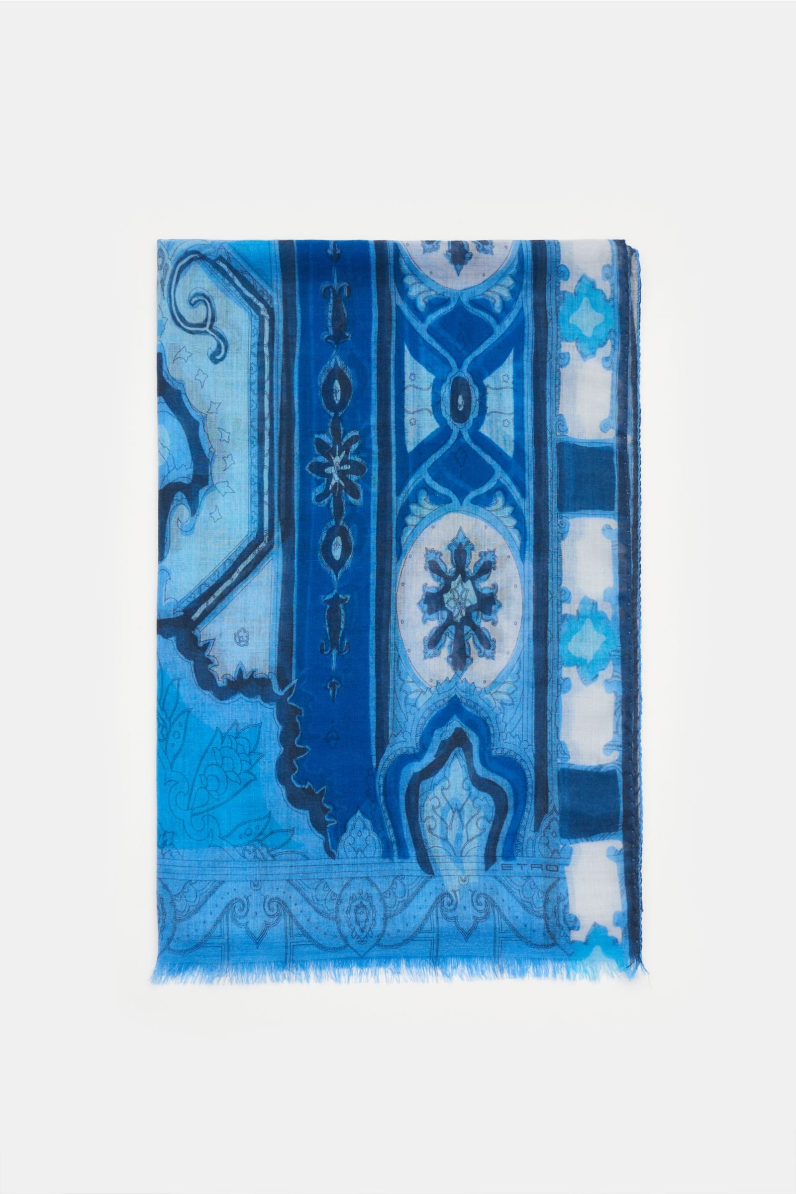 Cashmere scarf blue patterned