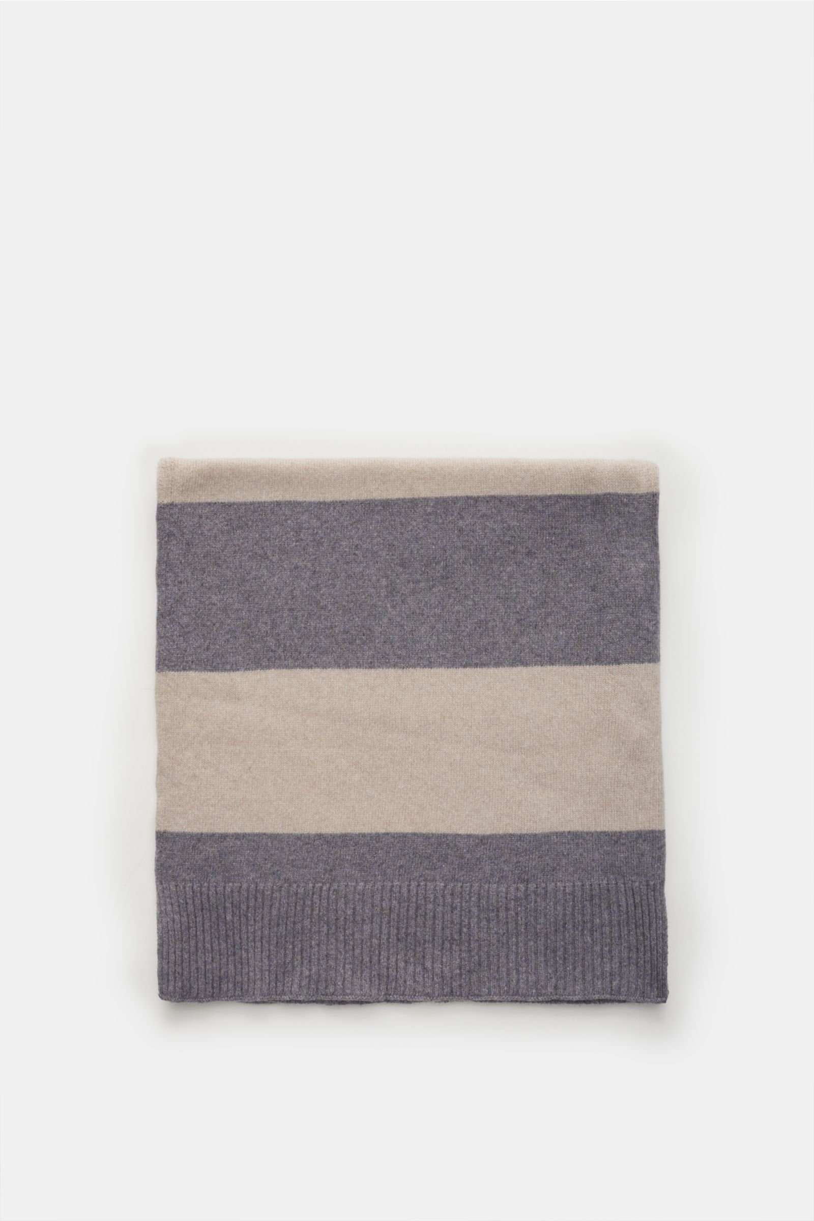 Cashmere scarf grey/beige striped