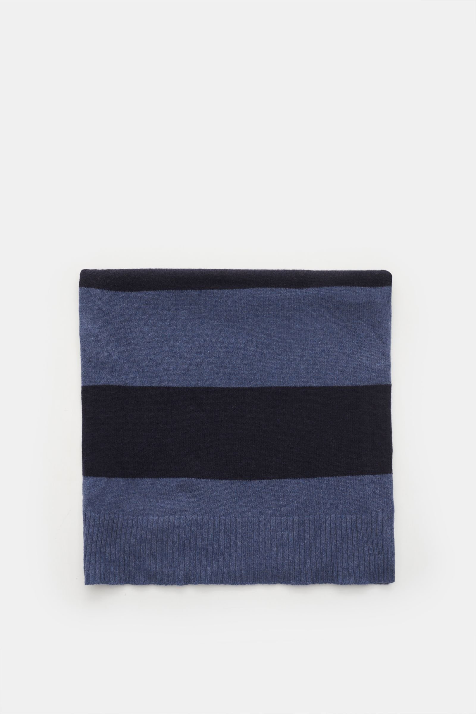 Cashmere scarf grey-blue/navy striped