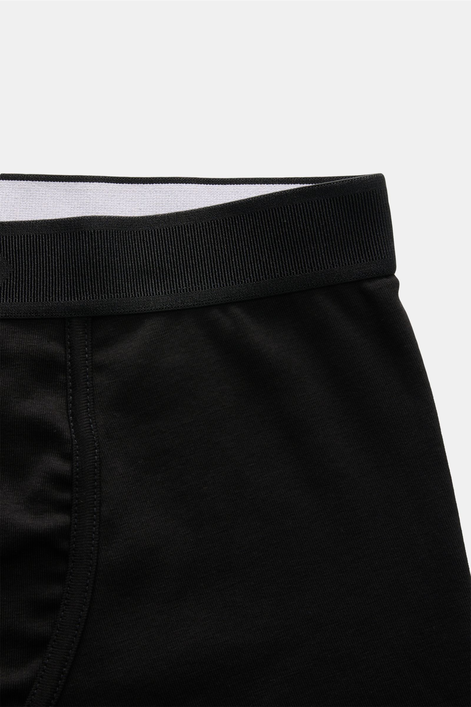 Tom Ford Boxershorts 2er-Set schwarz/weiß, sportlich schlicht, Slim Fit, seitlicher Eingriff, elastischer Bund mit TOM FORD-Stitching, Baumwolle, Detailansicht von oben