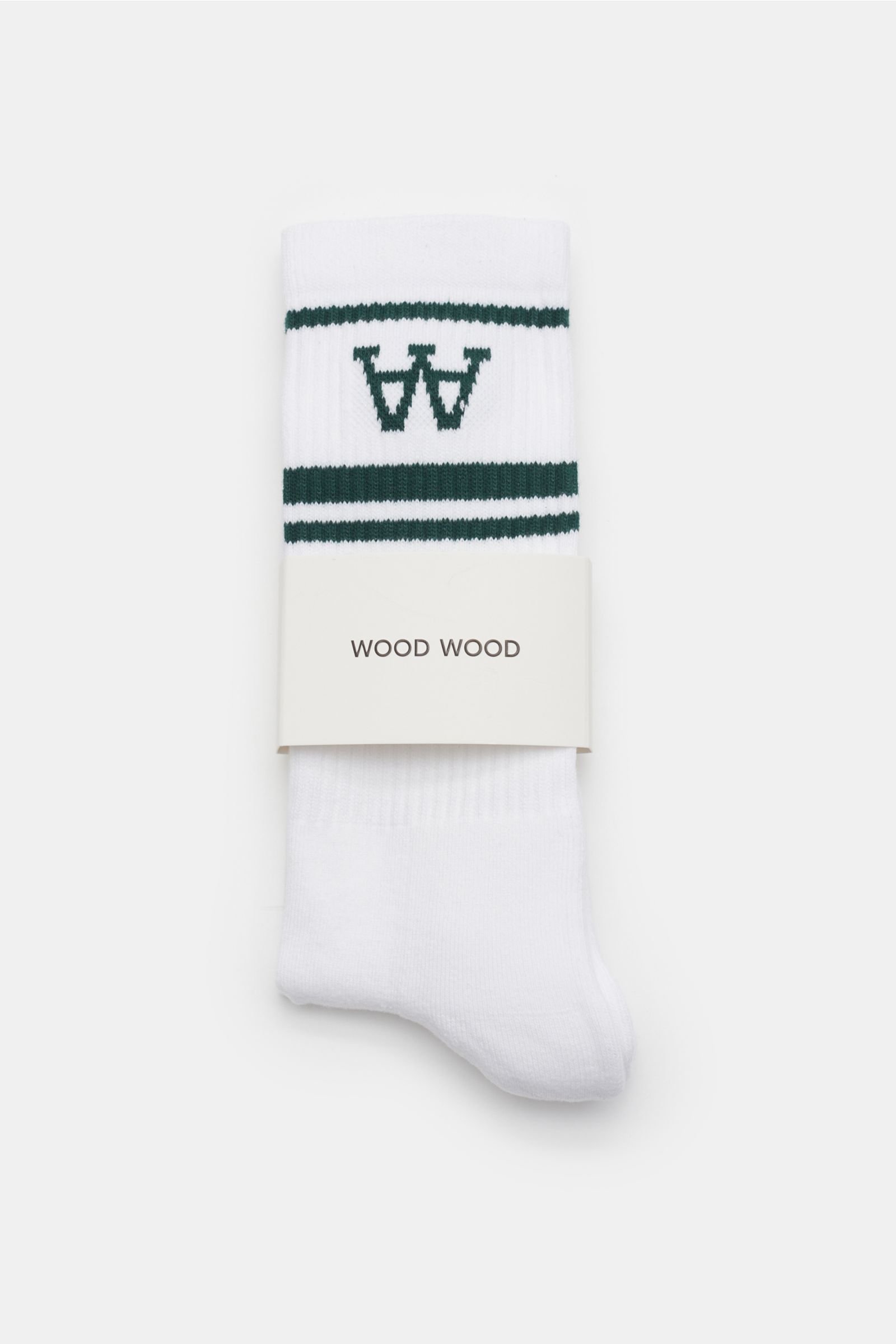 Socks pack of 2 pairs white/dark green