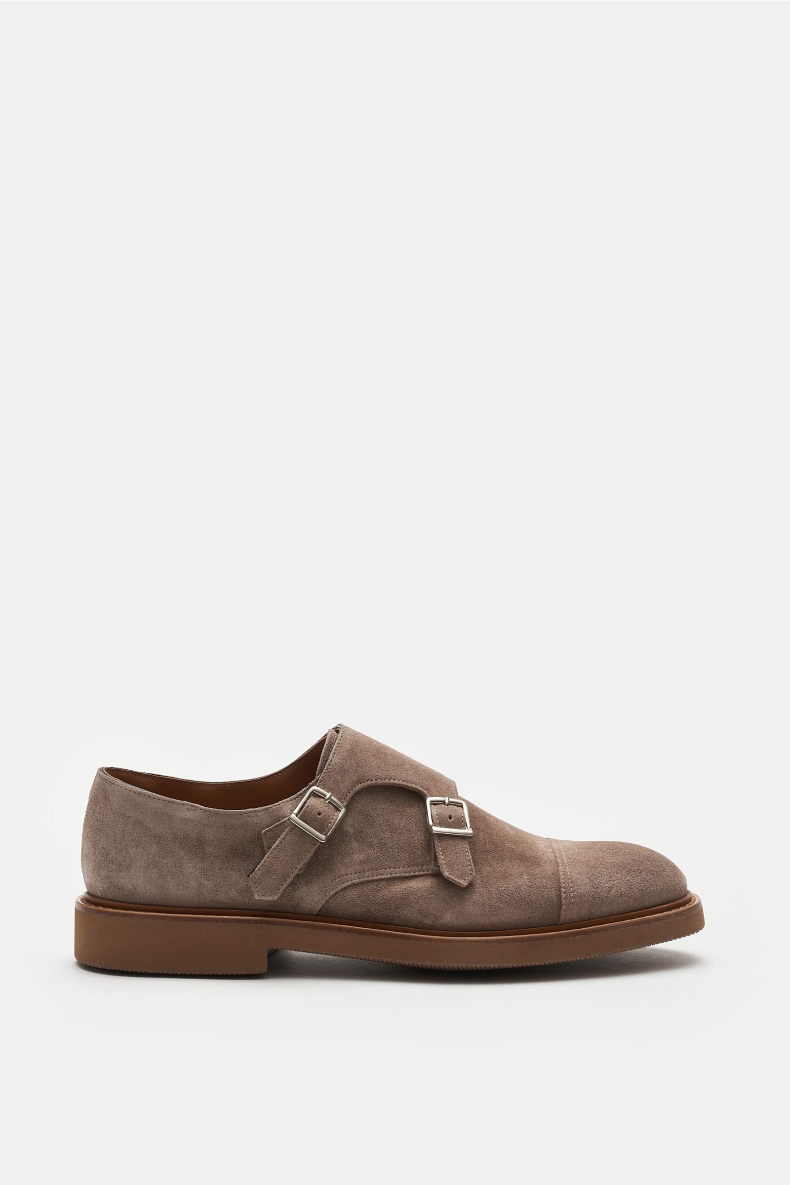 Double monk shoes 'Lambuy' grey-brown