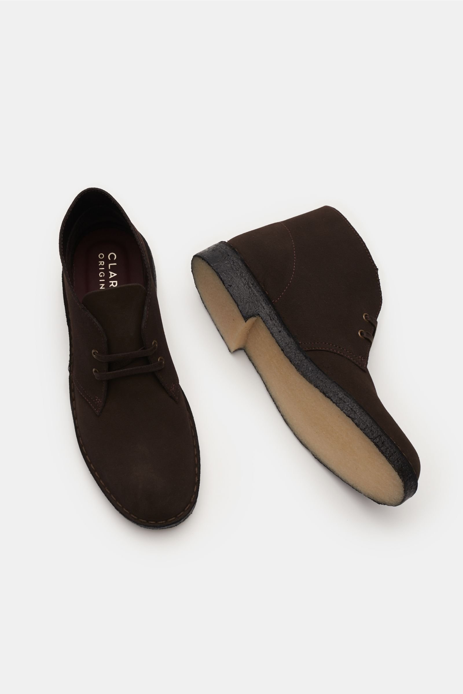 dark brown leather clarks desert boots