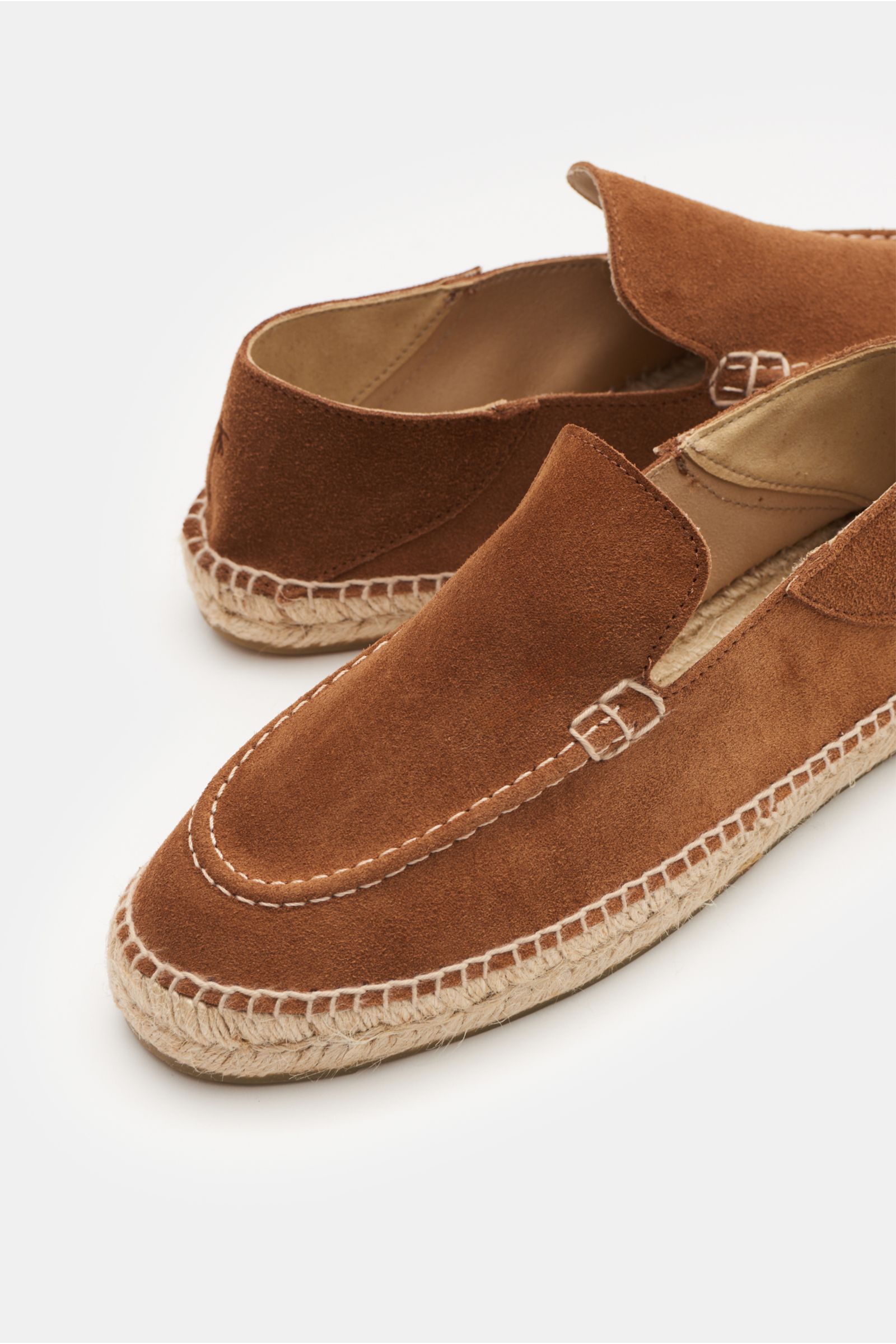 Manebí Espadrilles 'Suede Traveler Loafers' hellbraun
