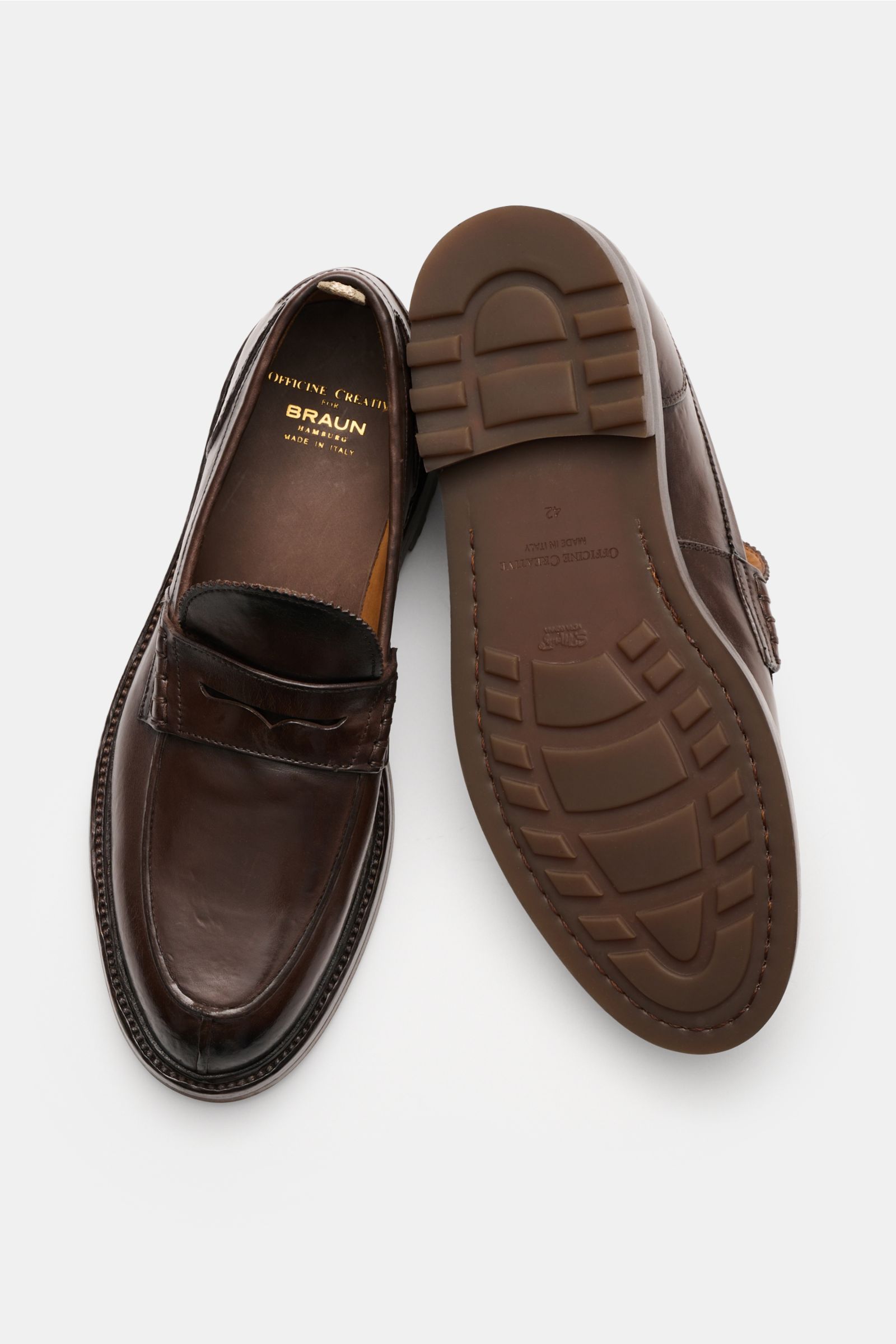 Officine Creative Penny Loafer 'Sax Flexi 001' dunkelbraun