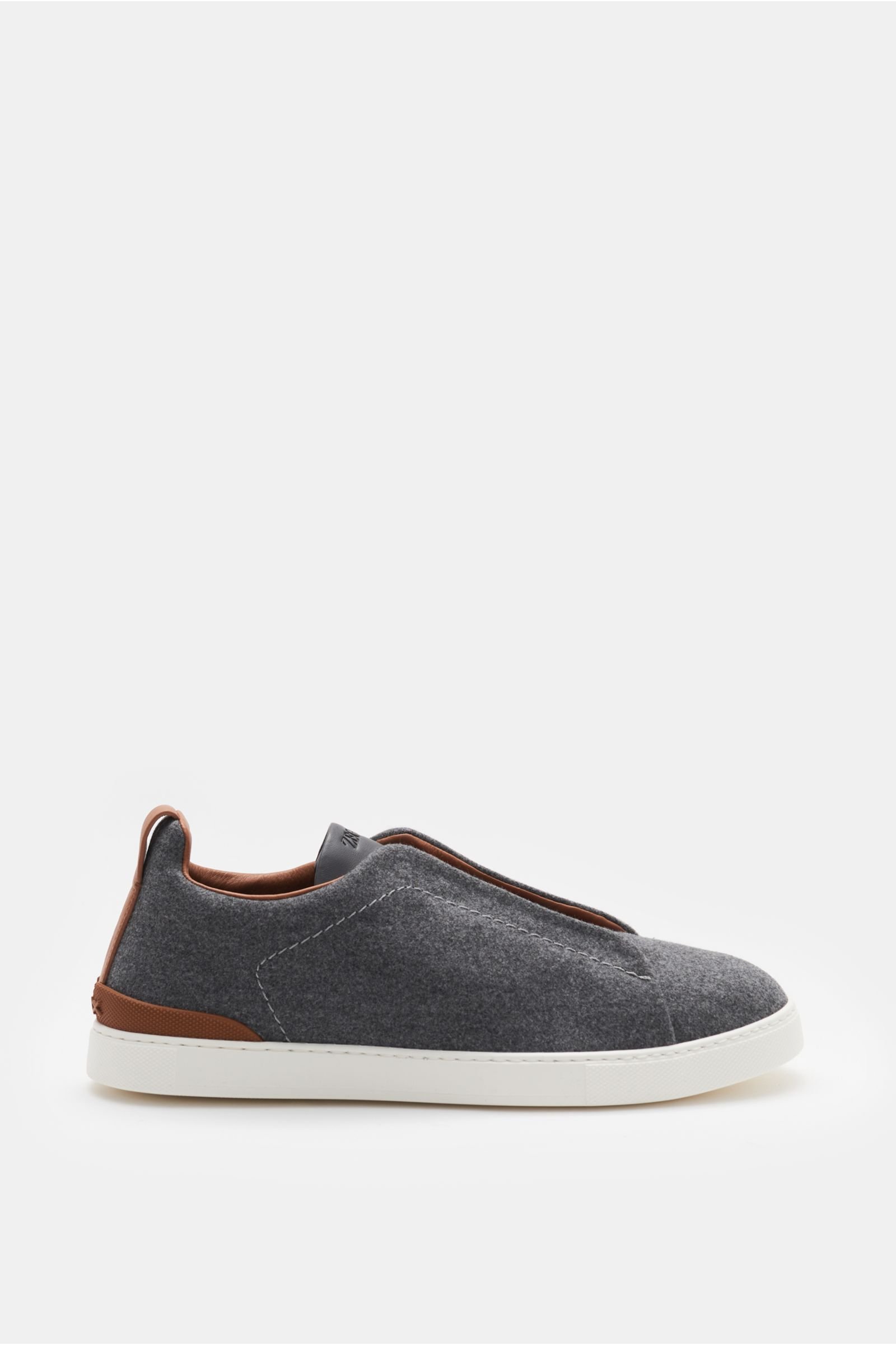 Slip-on sneakers 'Triple Stitch' grey/brown