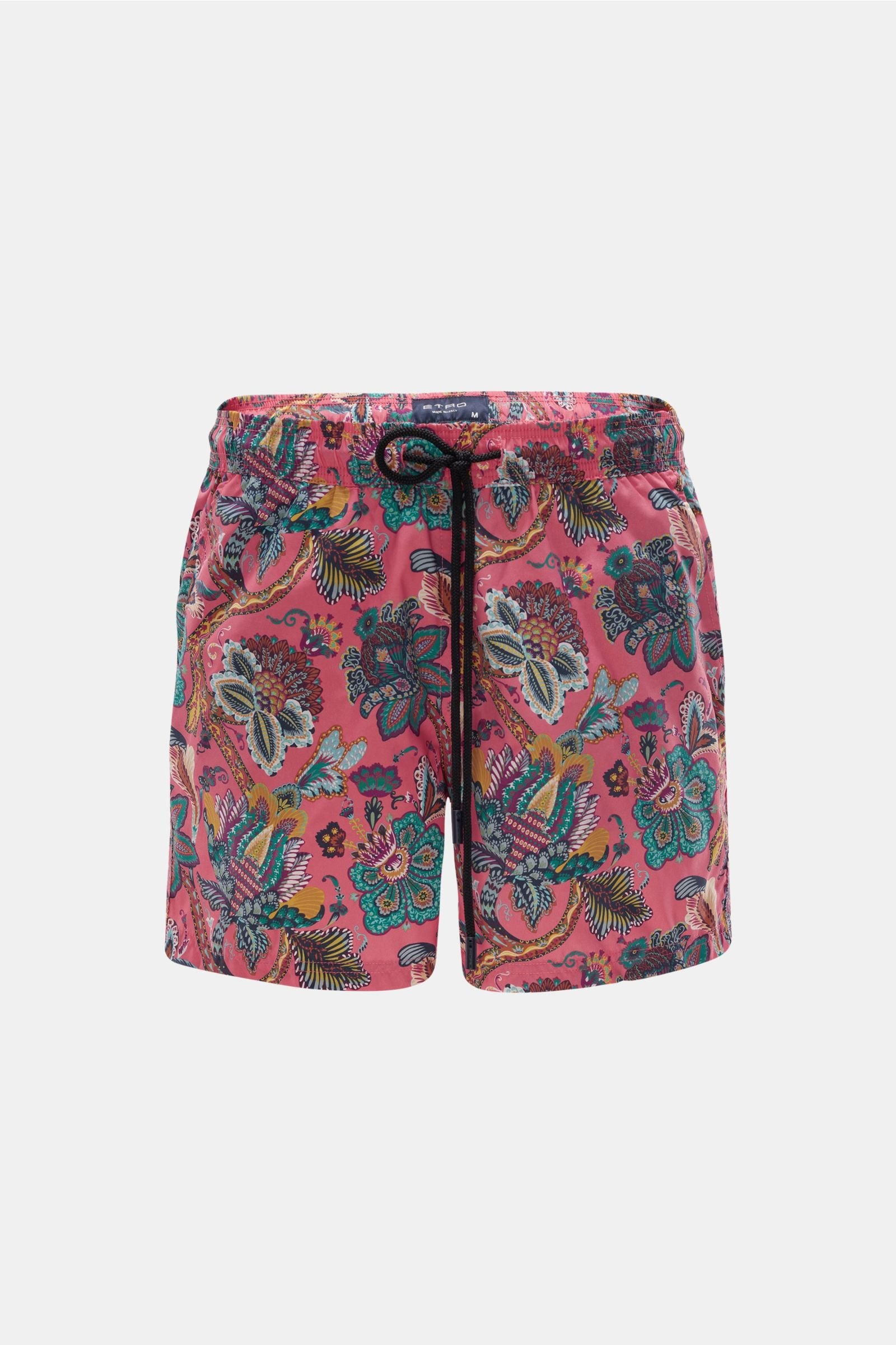 Swim shorts magenta patterned