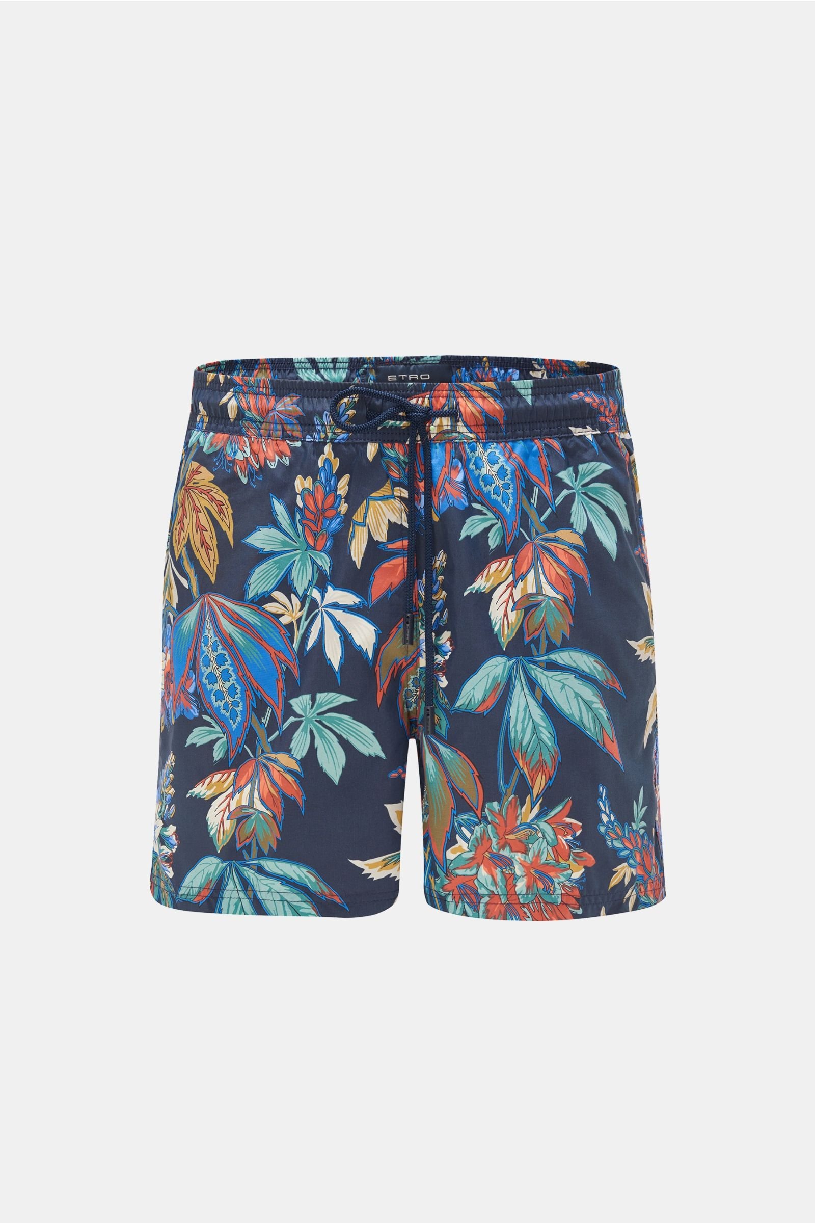 Swim shorts navy/mint green patterned