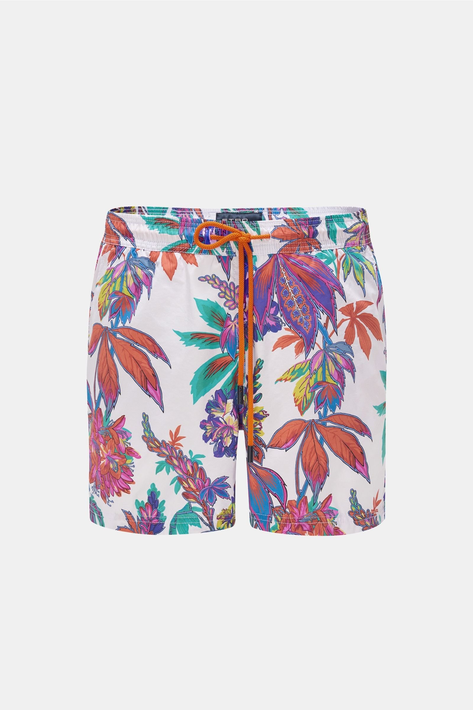 Swim shorts white/red patterned
