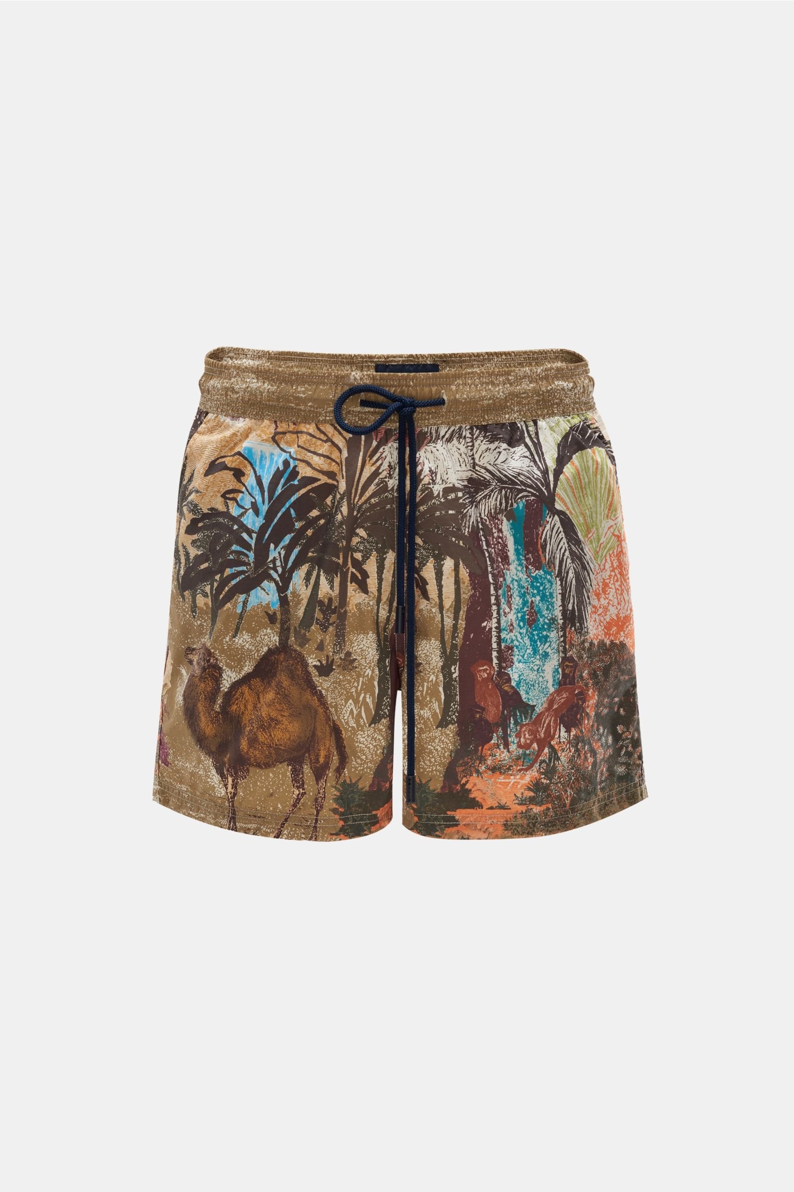 Swim shorts khaki patterned