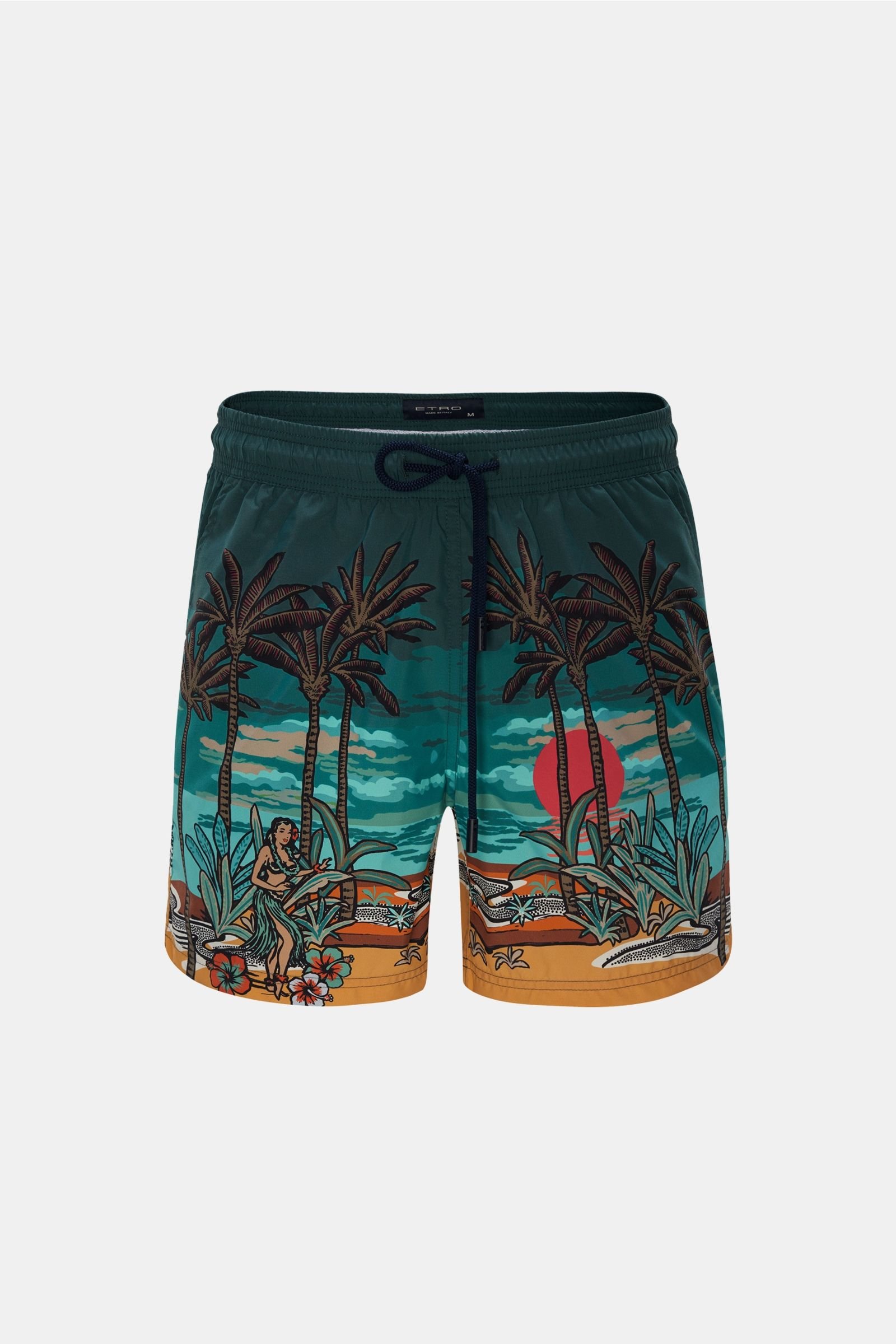 Swim shorts teal patterned