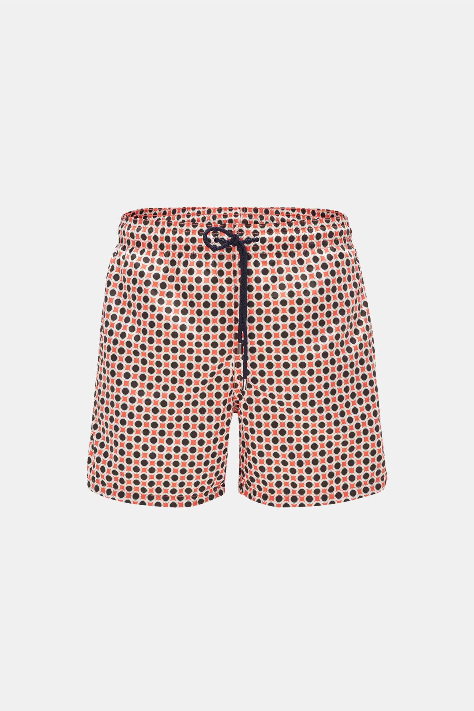Swim shorts 'Stromboli' light red/black patterned