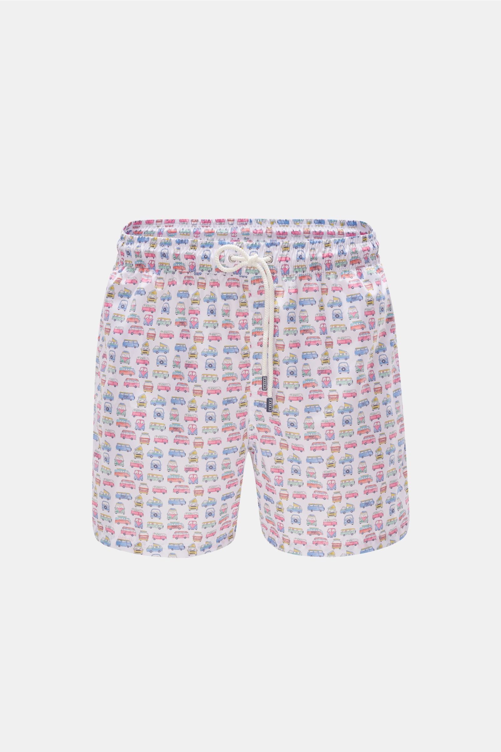 Swim shorts 'Madeira Airstop' white/pink patterned