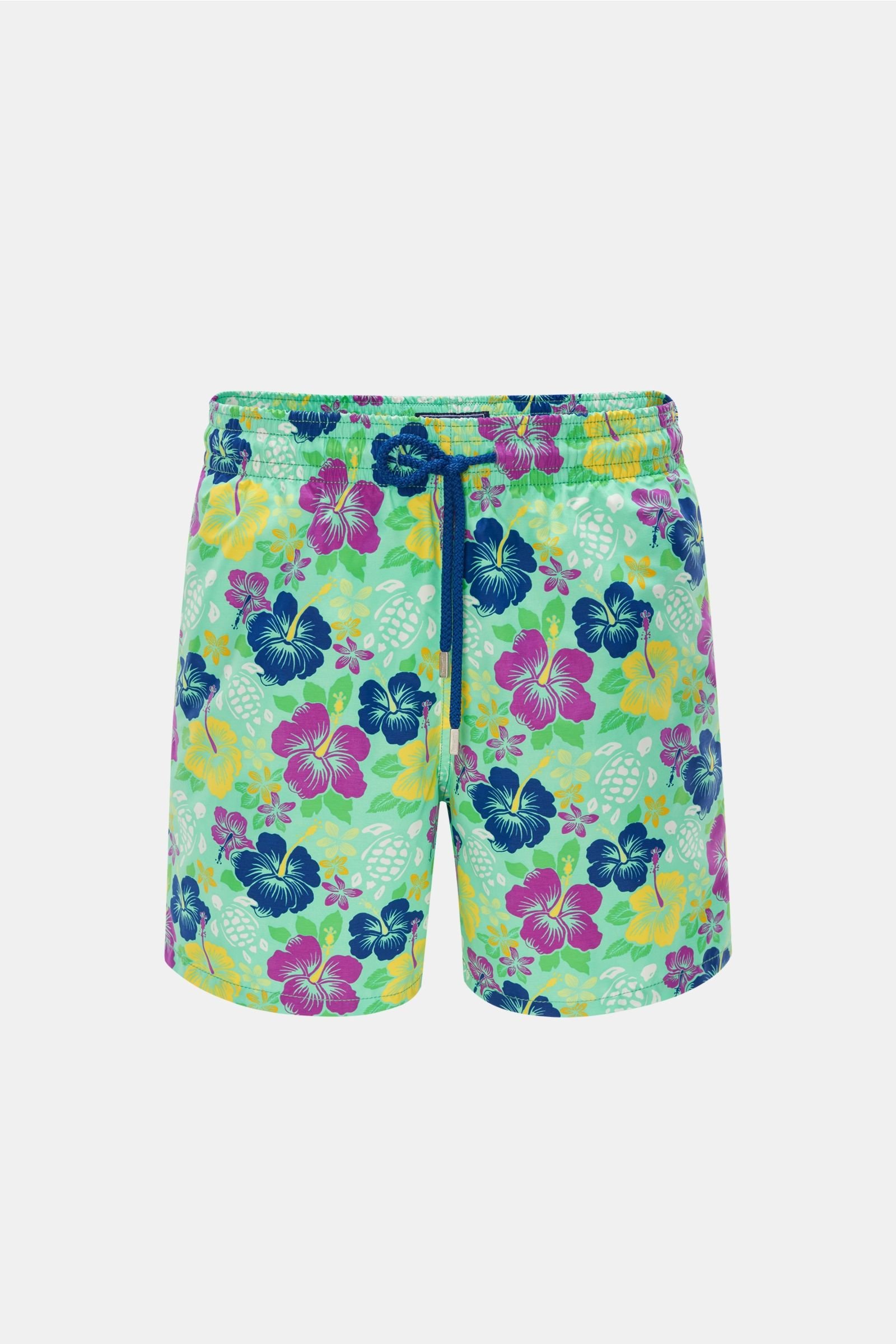 Swim shorts 'Moorea' mint green patterned
