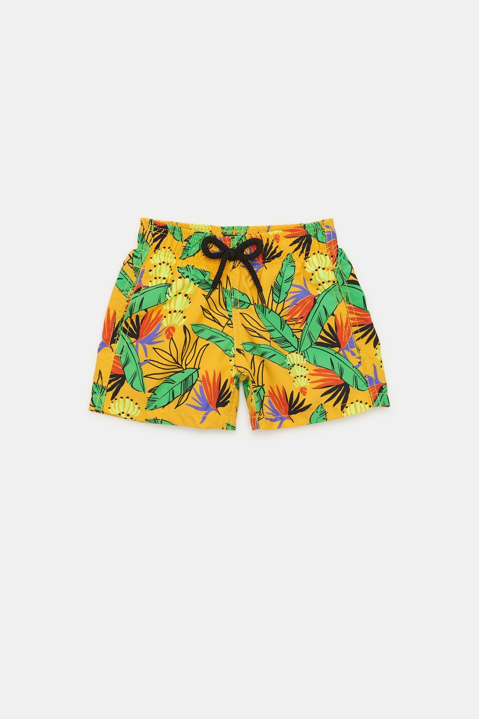 Kids swim shorts 'Jim' yellow/green patterned