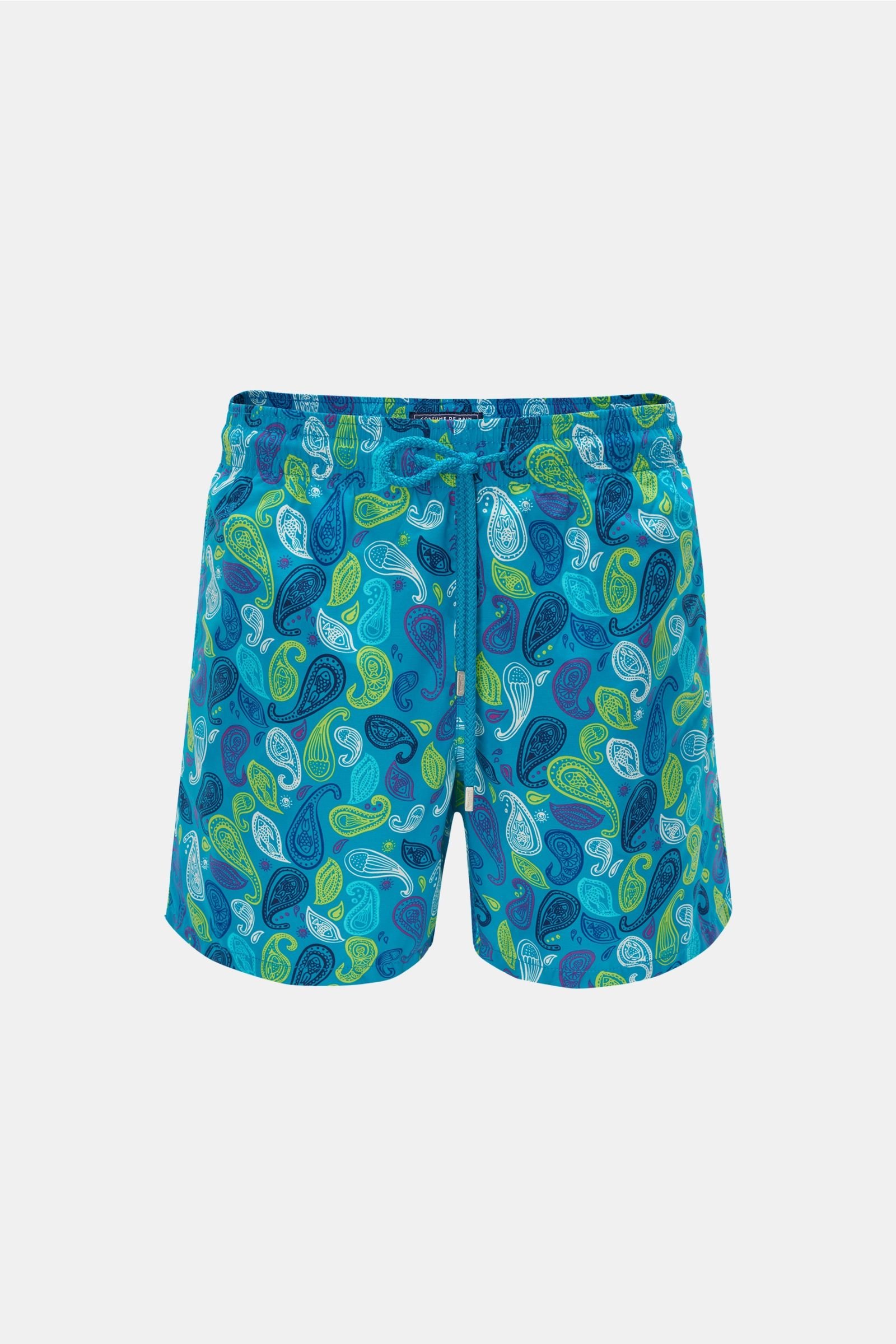 Swim shorts 'Moorea' turquoise patterned