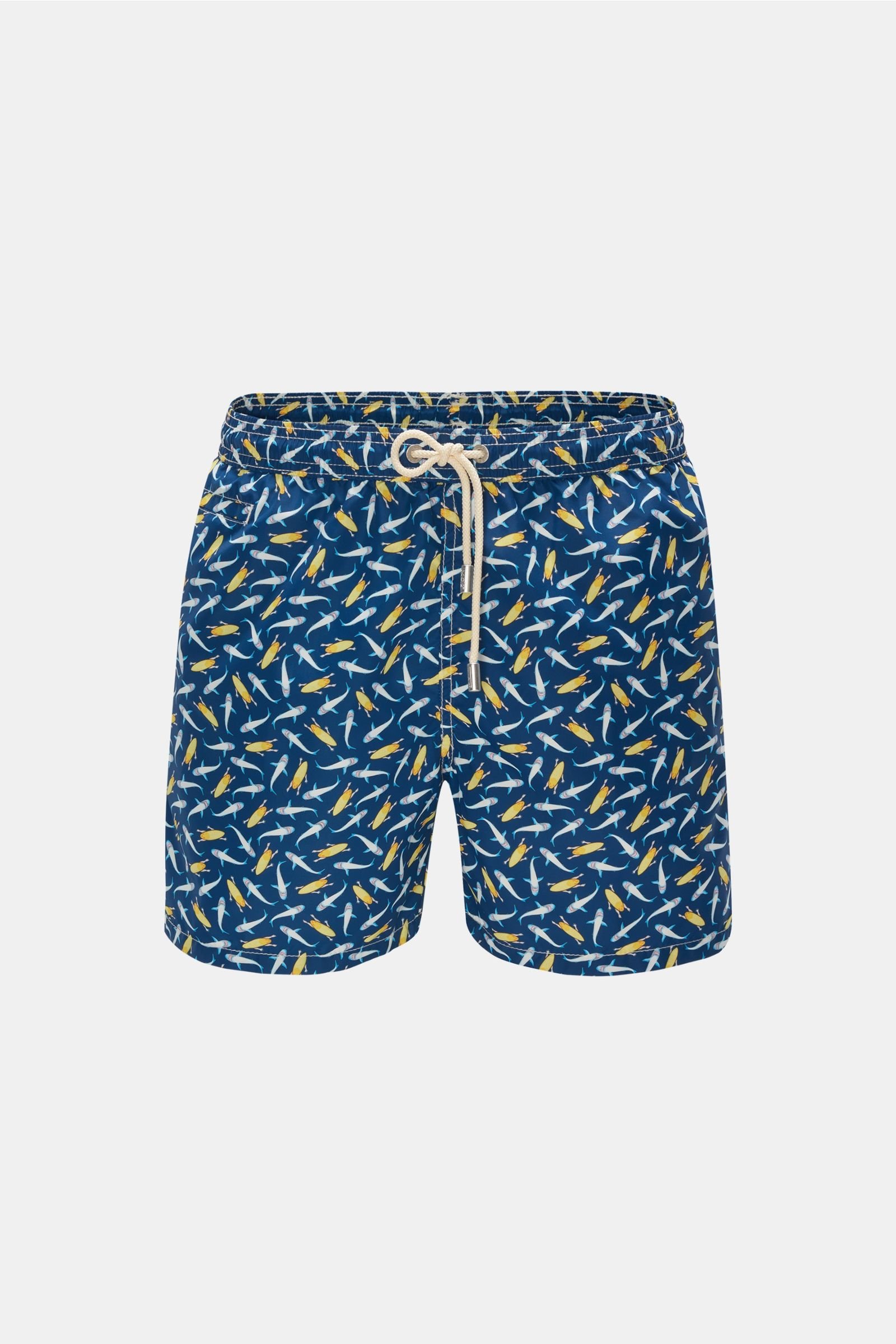 Swim shorts 'Downview Shark' dark blue/white patterned