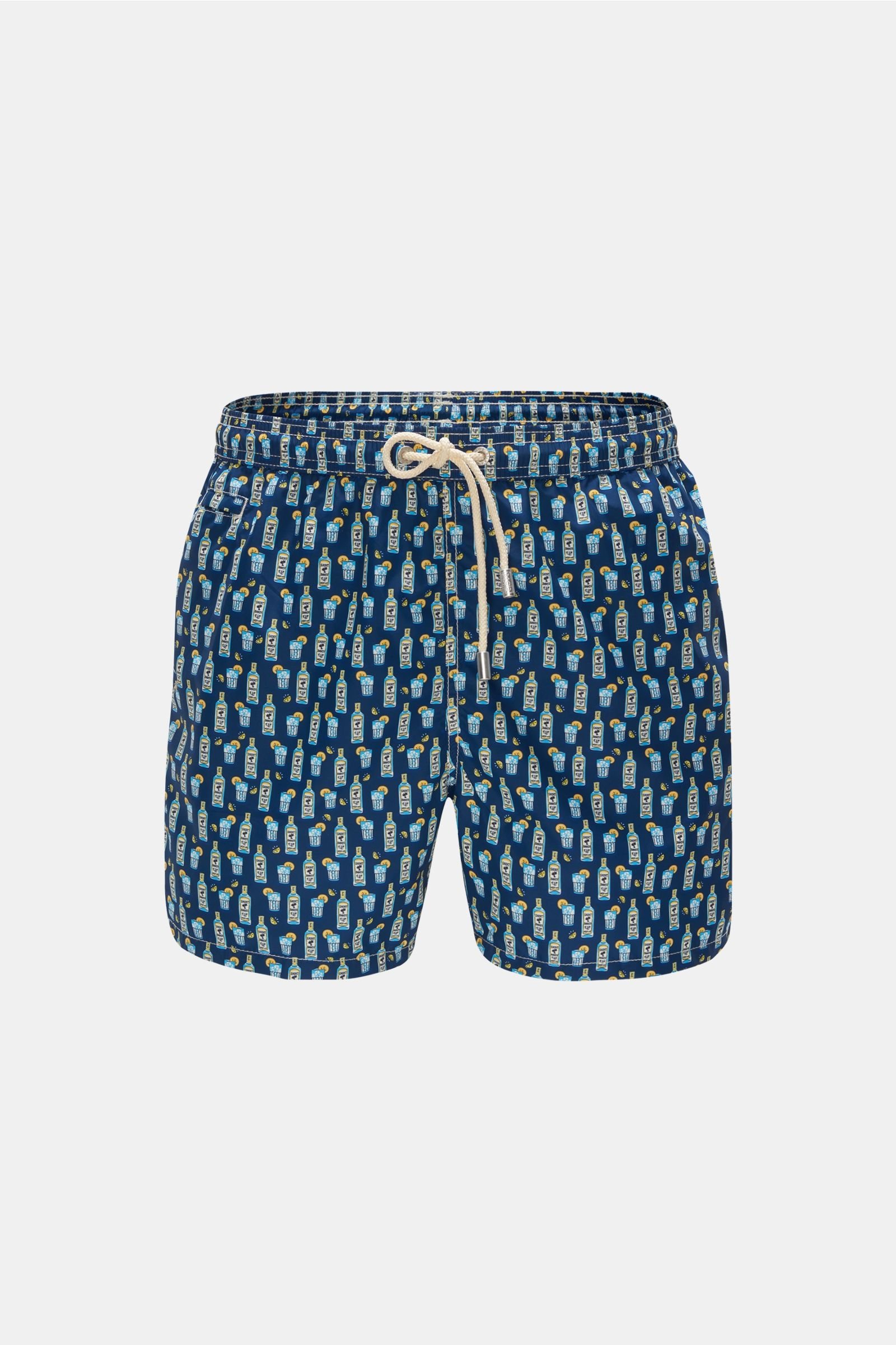 Swim shorts 'Ginx' dark blue/light blue patterned