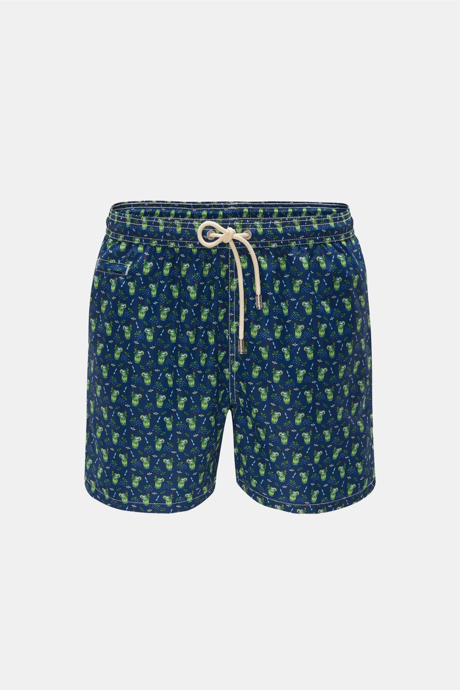 Swim shorts 'Mojito' navy/green patterned