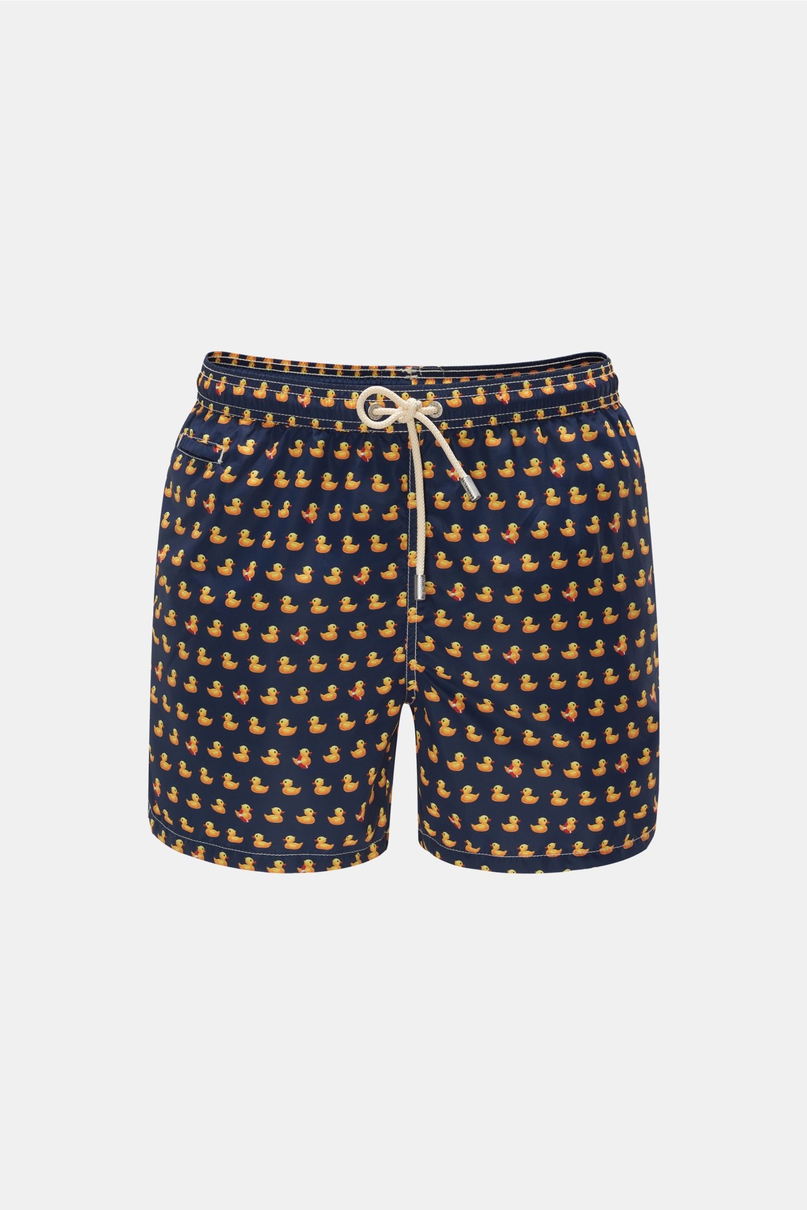Swim shorts 'Ducky' navy/yellow patterned