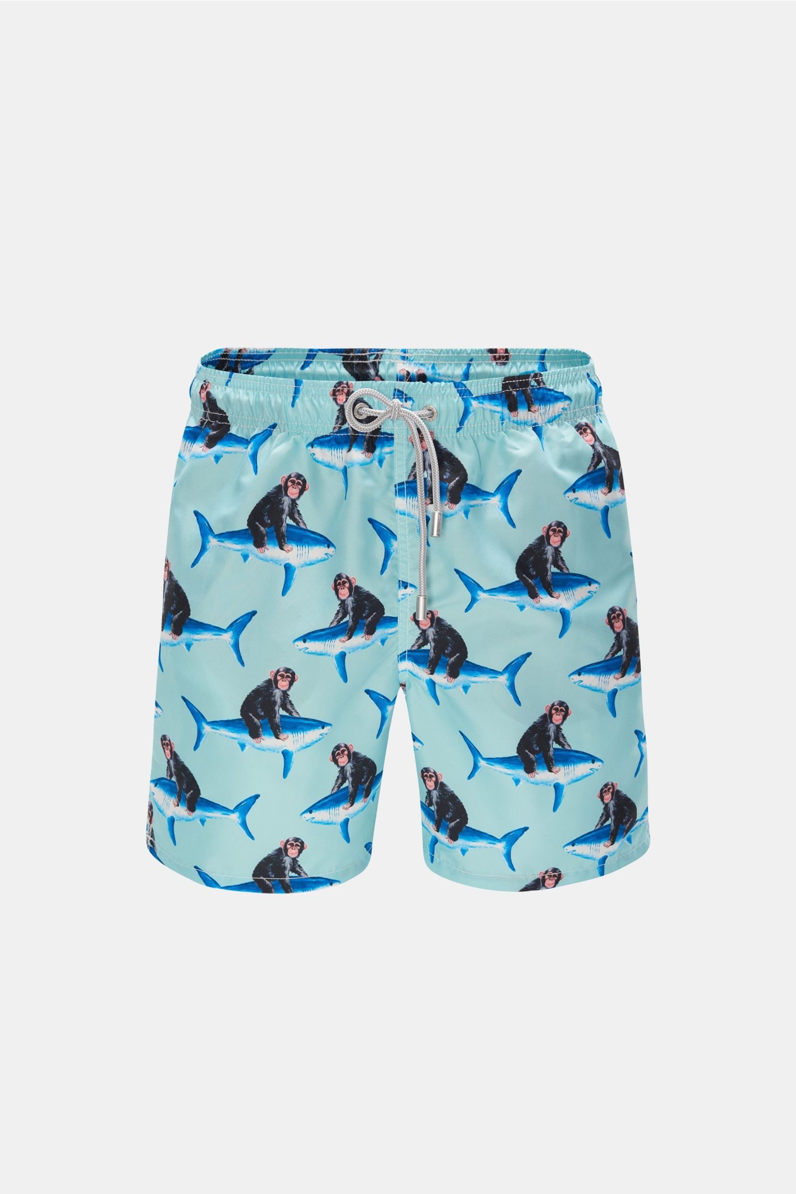 Swim shorts 'Monkey Riding' mint green patterned