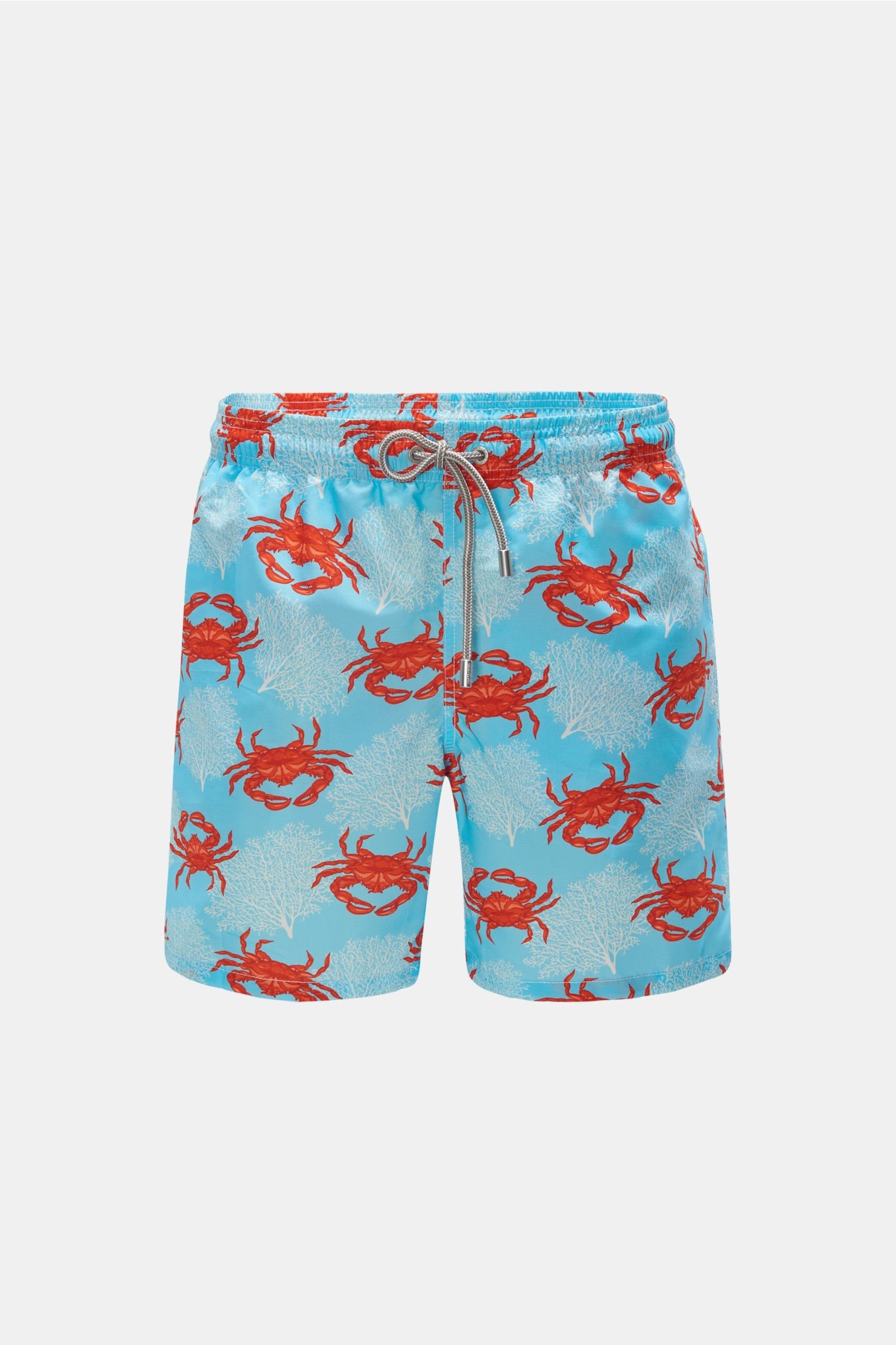 Swim shorts 'Crab Land' turquoise/red patterned