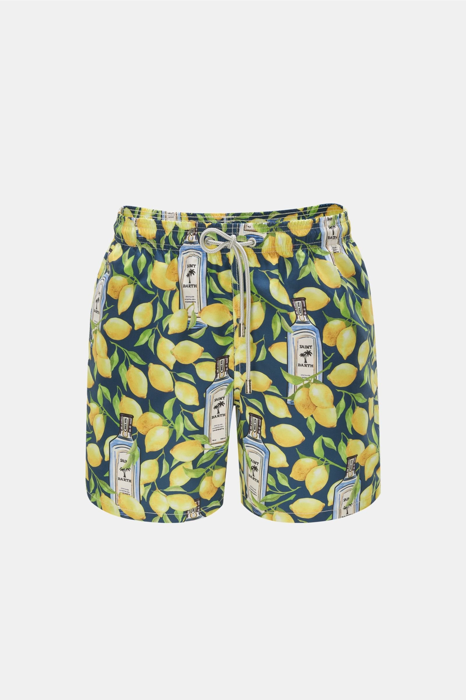 Swim shorts 'Gin & Lemon' navy/yellow patterned