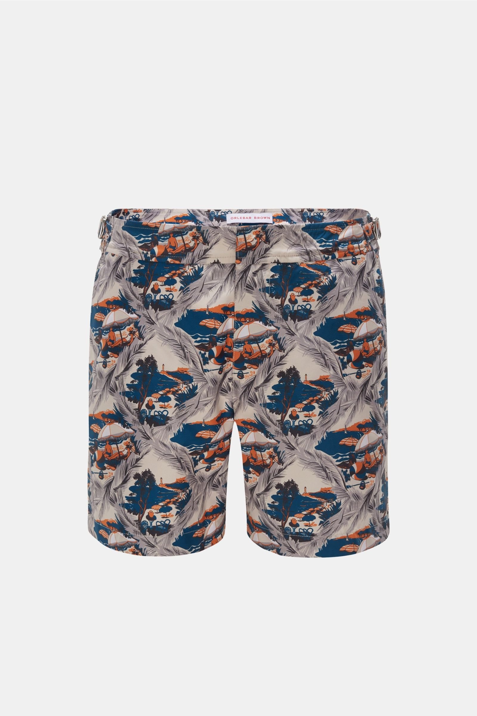 Swim shorts 'Bulldog' cream/navy patterned
