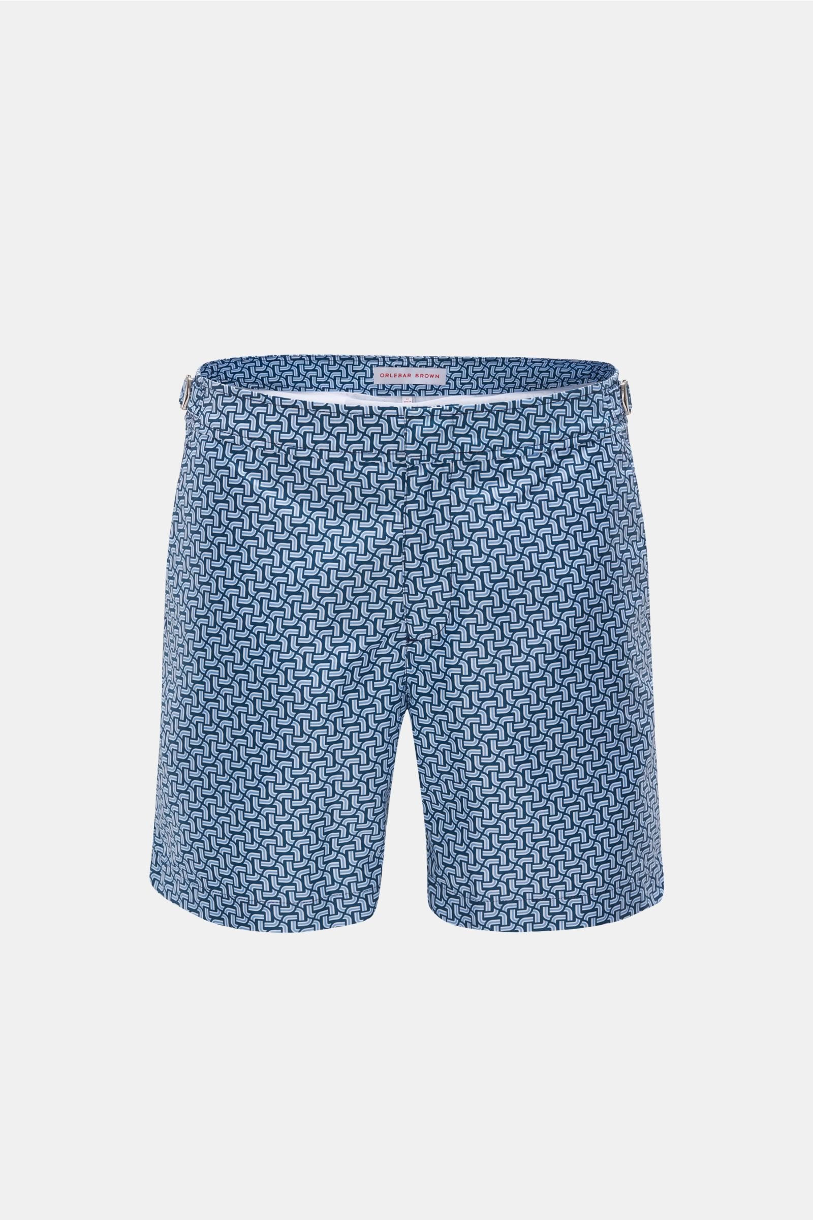 Swim shorts 'Bulldog' light blue/teal patterned