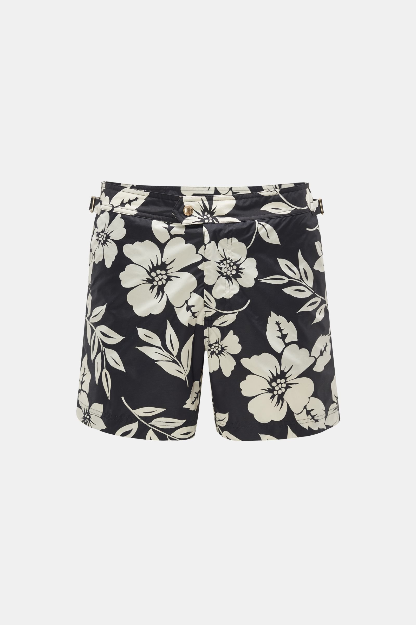 Swim shorts black/off-white patterned