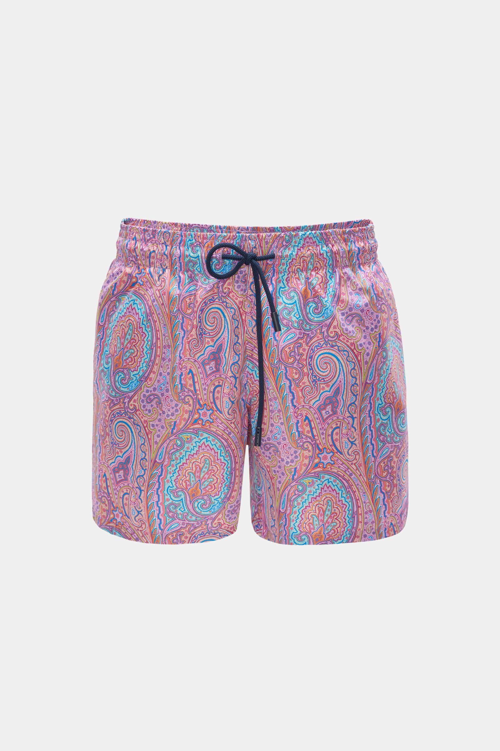Swim shorts magenta/orange patterned