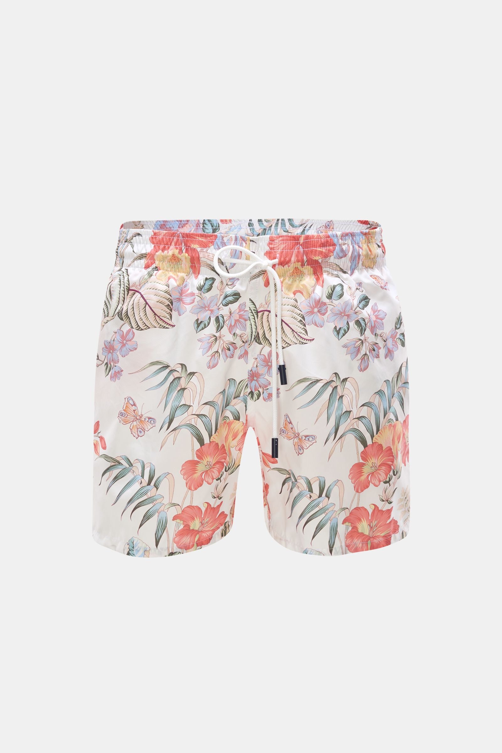 Swim shorts white patterned