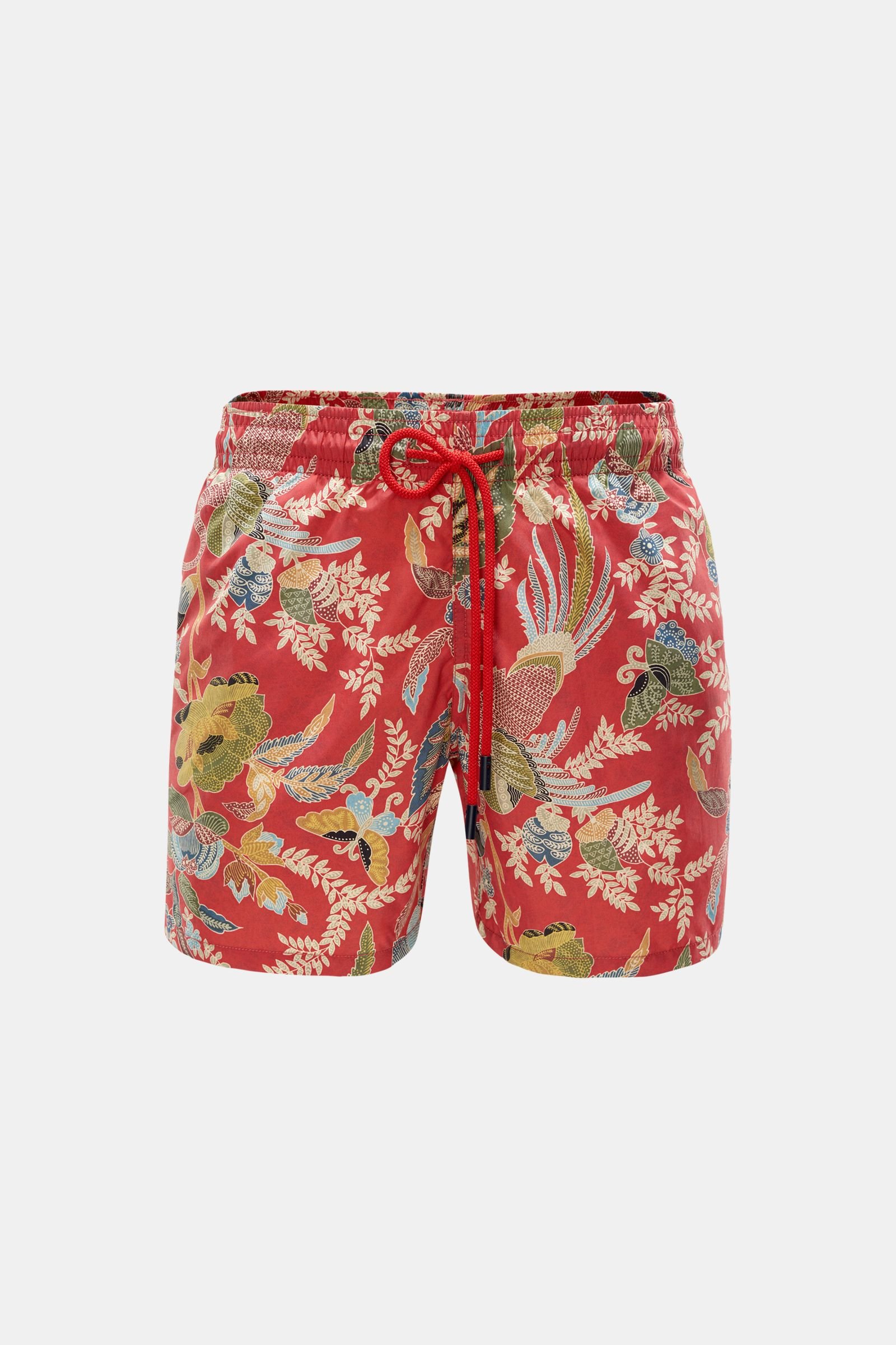 Swim shorts red patterned