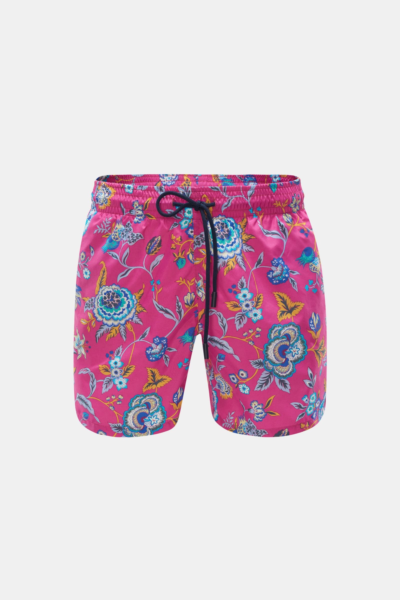 Swim shorts magenta patterned