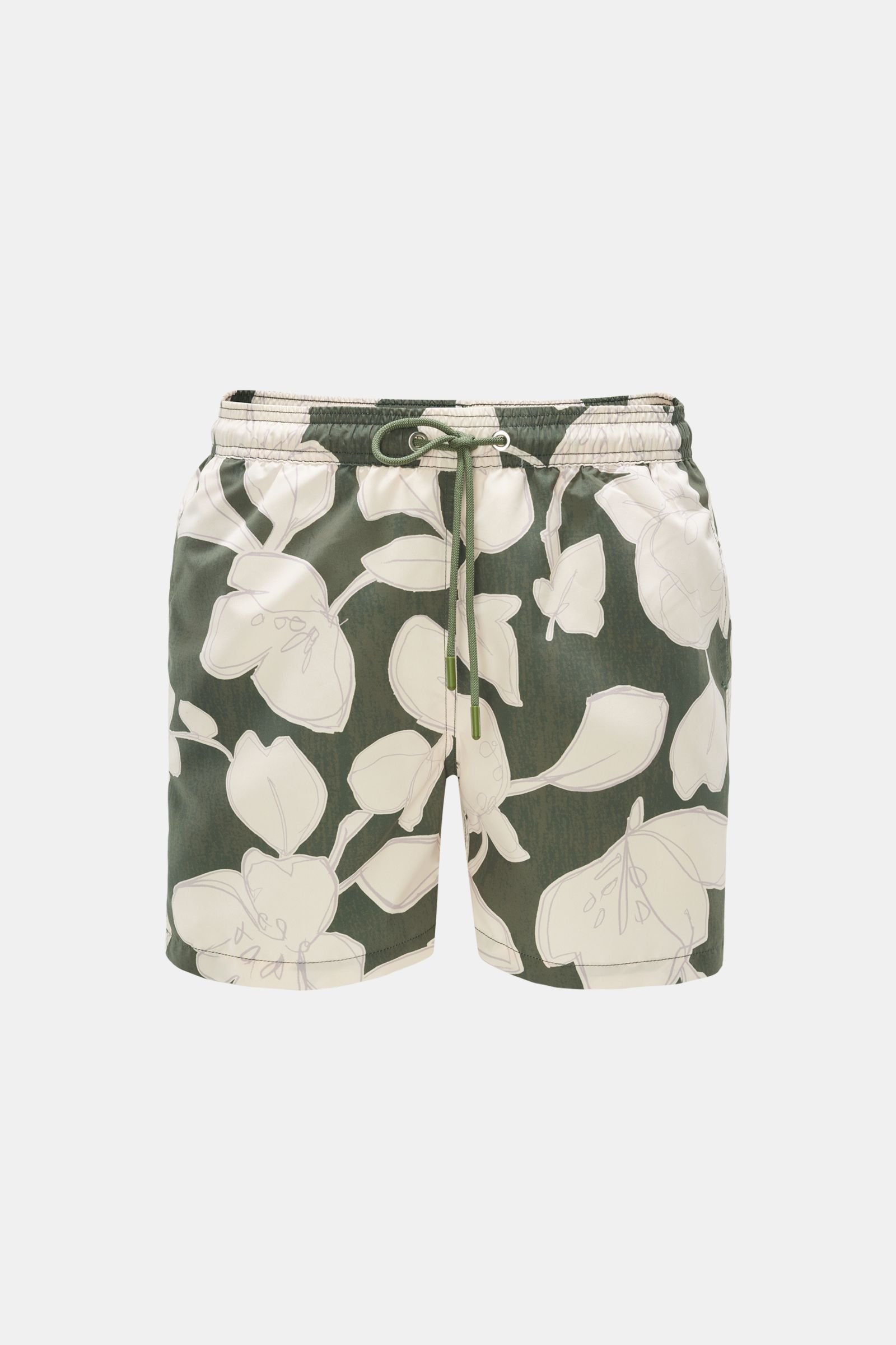 Swim shorts olive/beige patterned