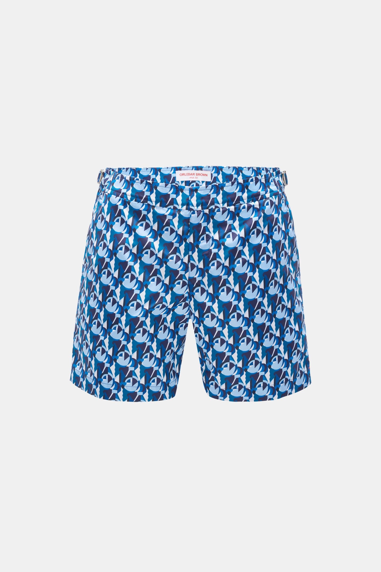 Swim shorts 'Bulldog' blue/white patterned