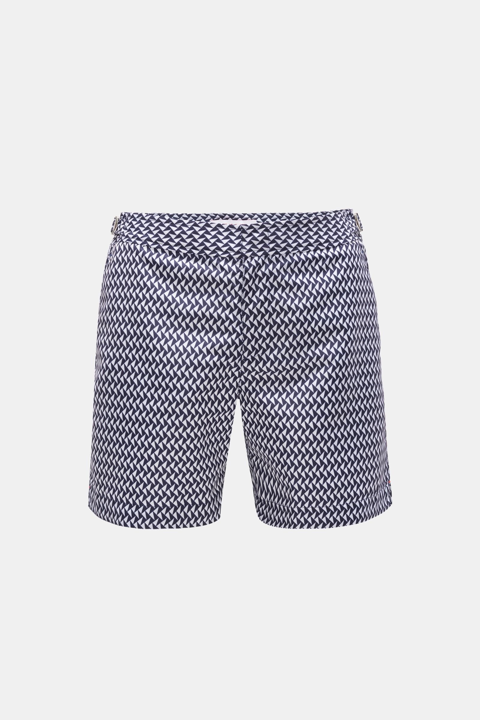 Swim shorts 'Bulldog' navy/white patterned
