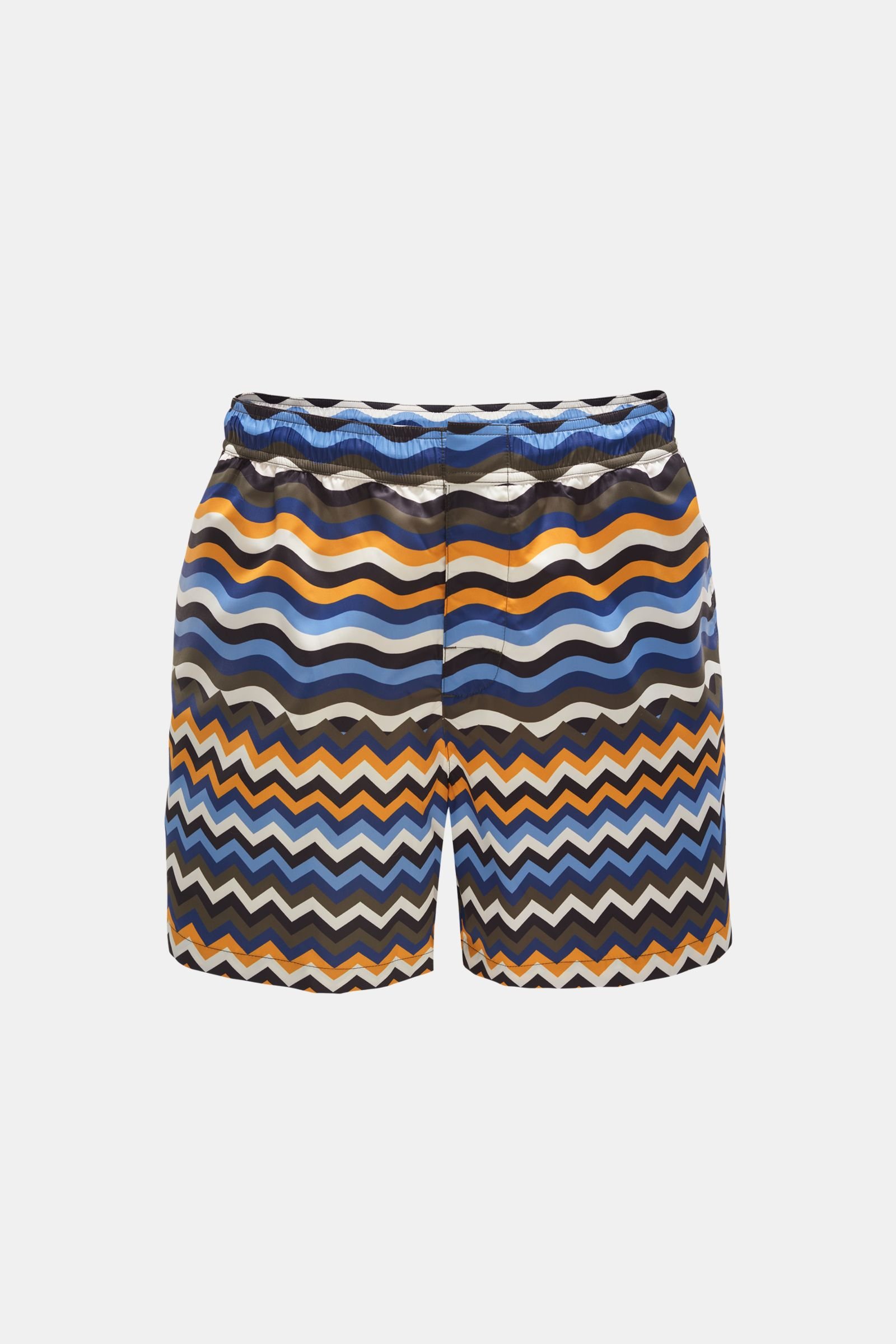 Swim shorts smoky blue/yellow patterned