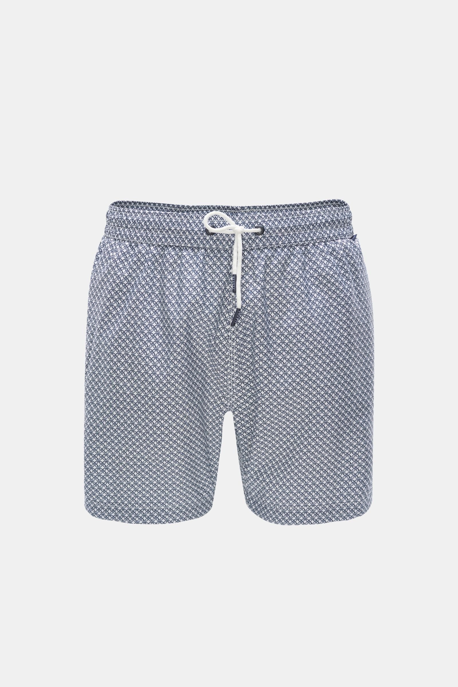 Swim shorts 'Tile Swim' white/navy patterned
