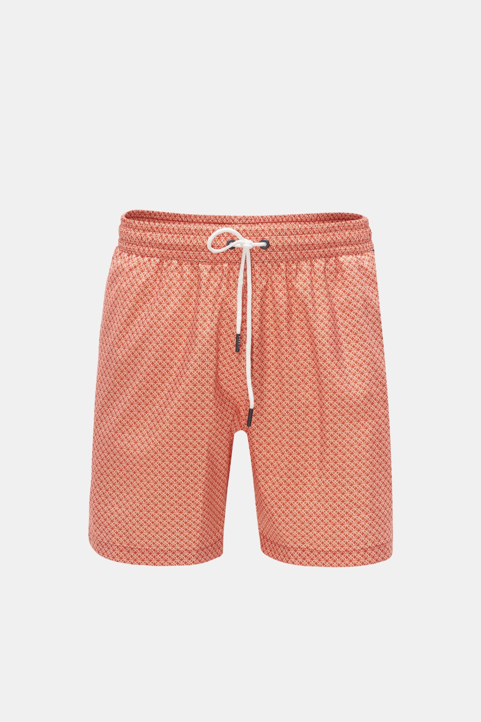 Swim shorts 'Tile Swim' orange/white patterned