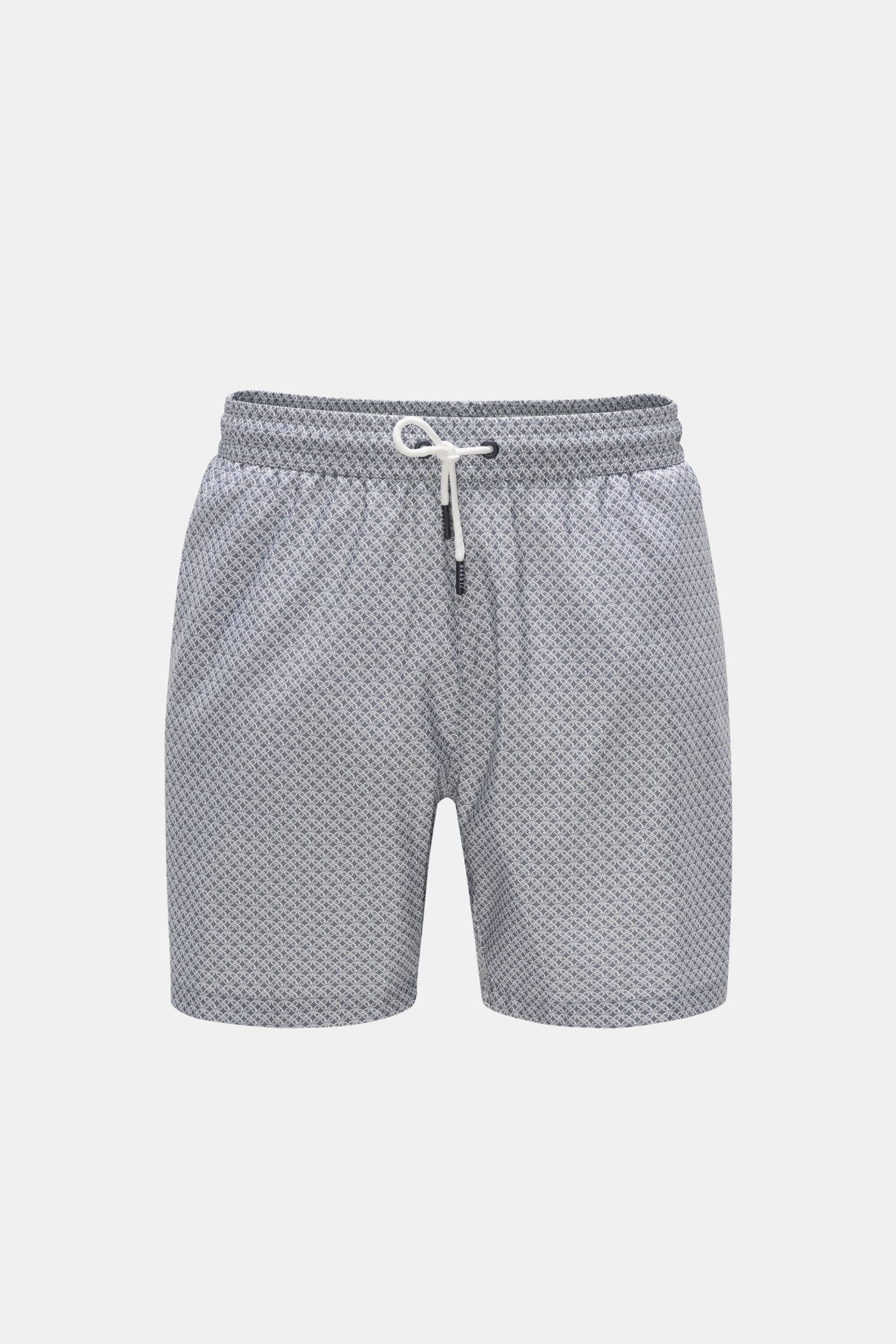 Swim shorts 'Tile Swim' grey/white patterned