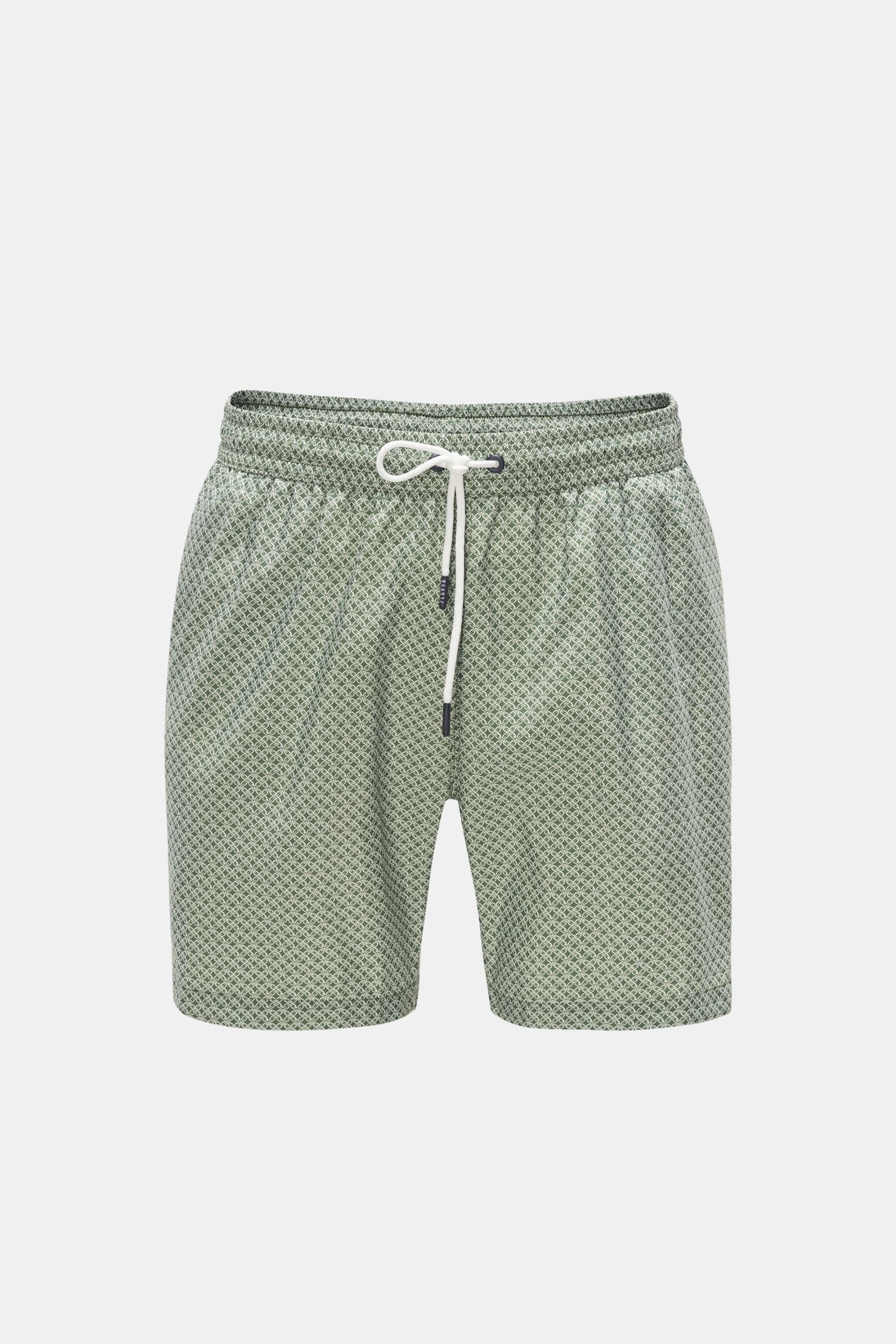 Swim shorts 'Tile Swim' olive/white patterned