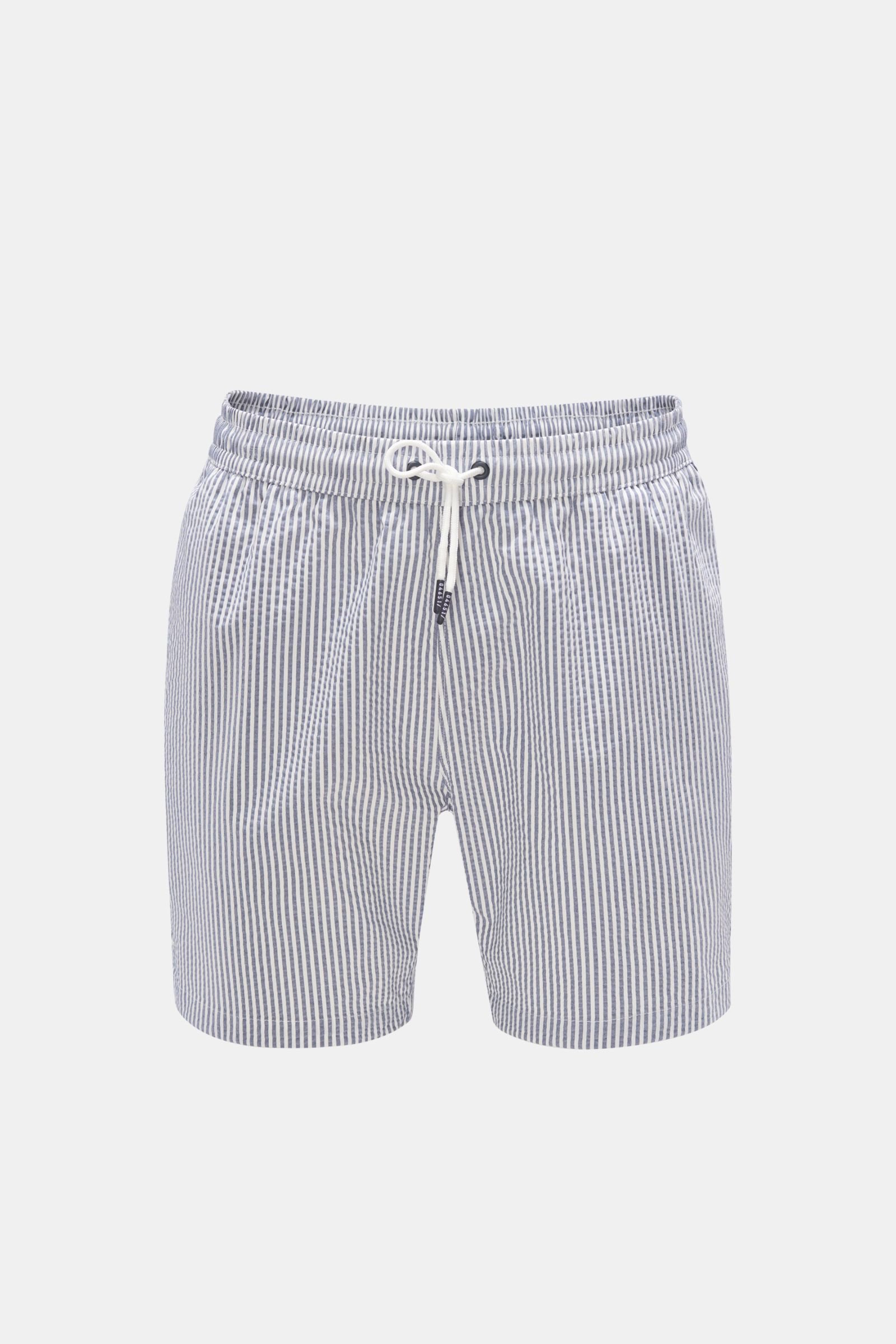 Seersucker swim shorts 'Seersucker Swim' grey-blue/white striped