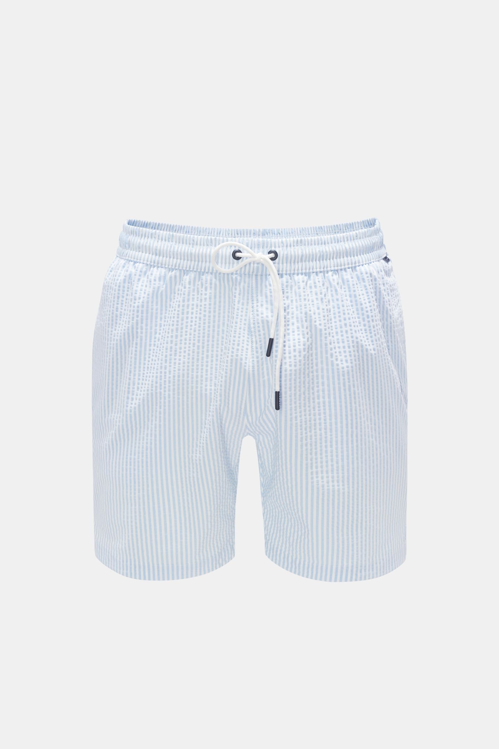 Seersucker swim shorts 'Seersucker Swim' light blue/white striped