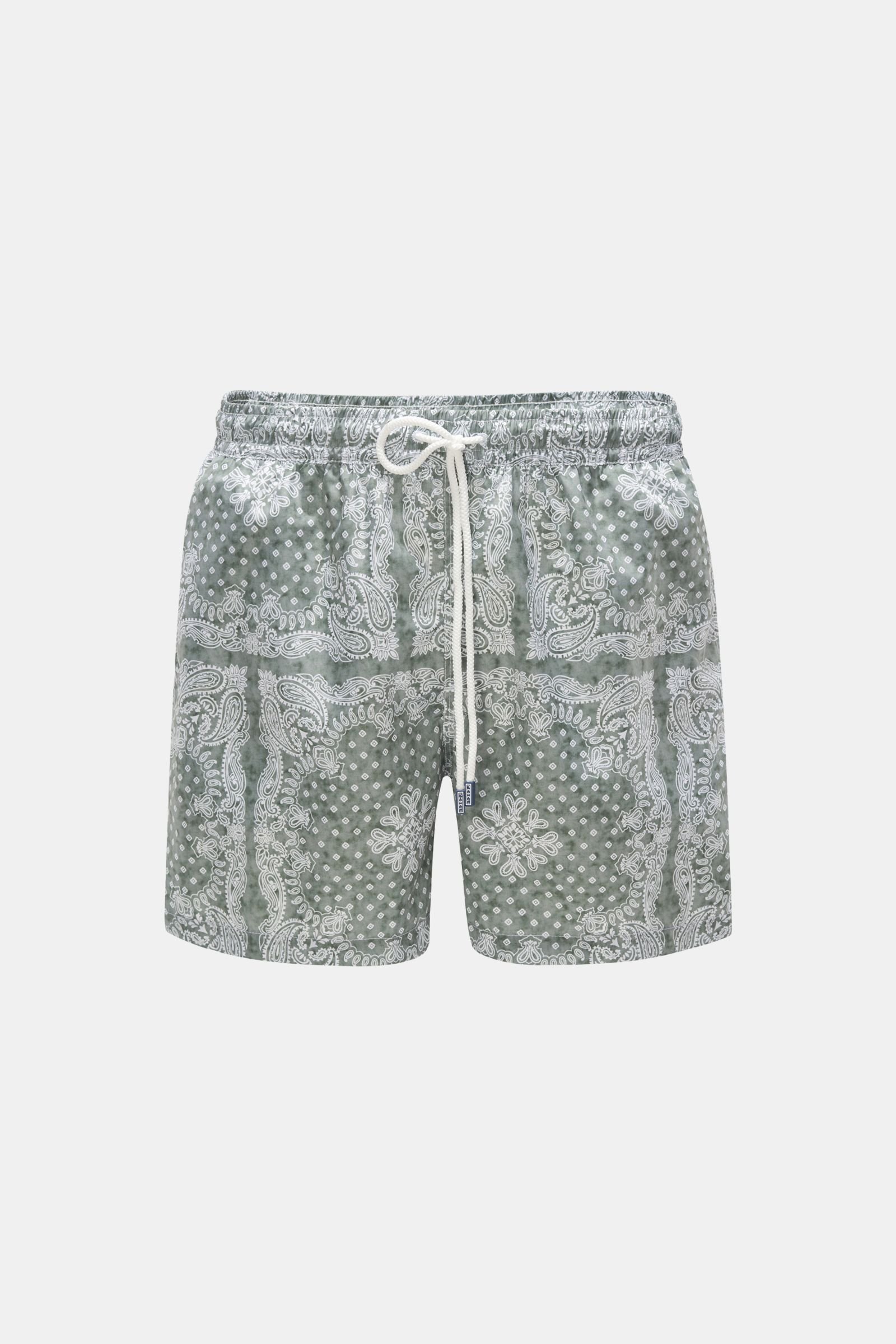 Swim shorts 'Madeira Airstop' grey-green/white patterned