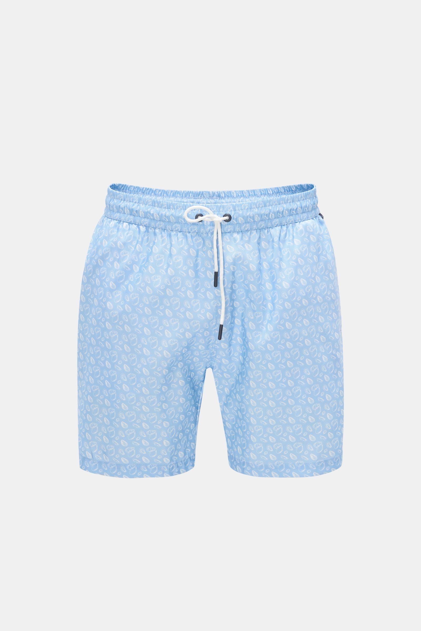 Swim shorts 'Oyster Swim' light blue/white patterned